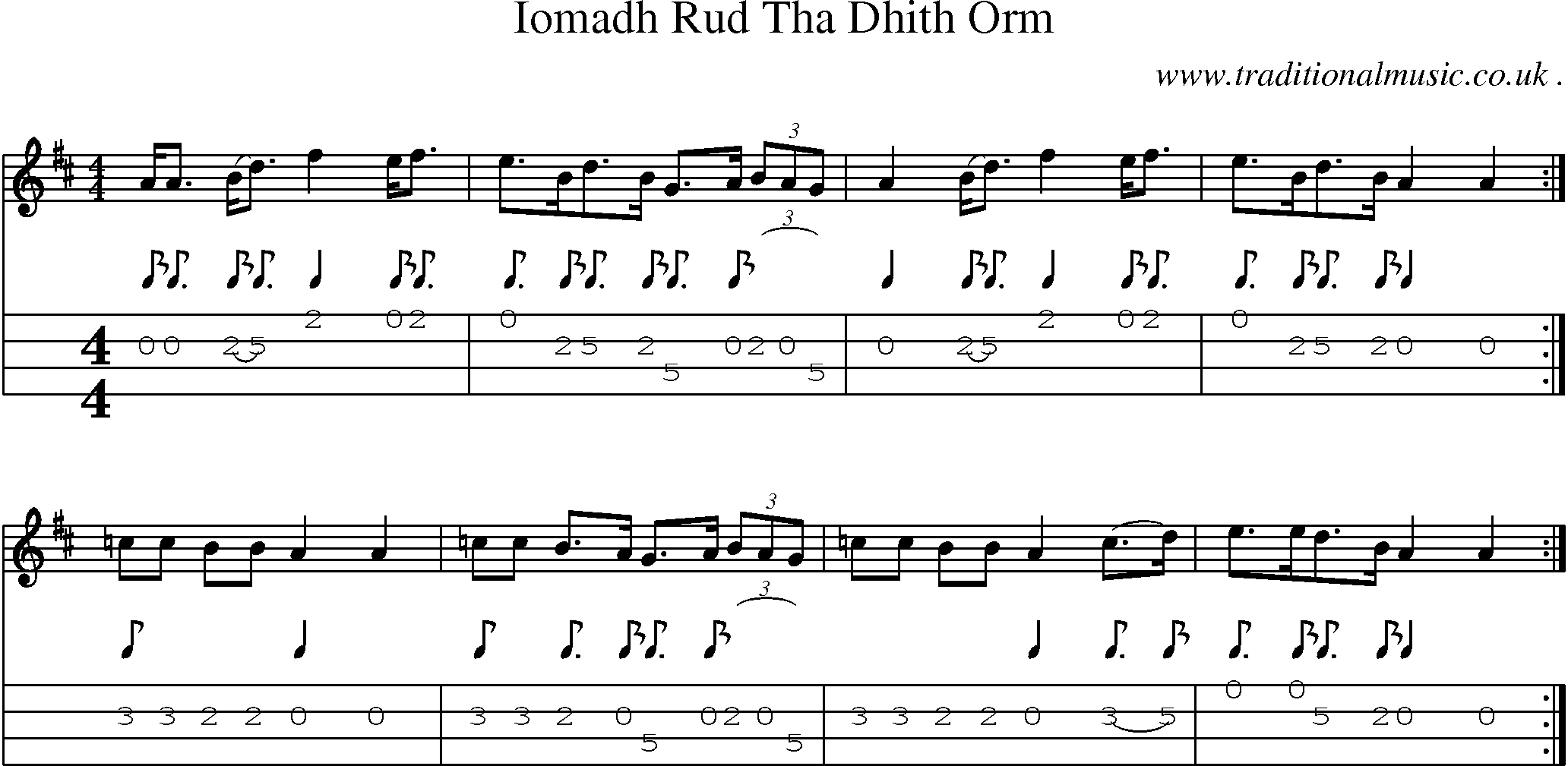 Sheet-Music and Mandolin Tabs for Iomadh Rud Tha Dhith Orm