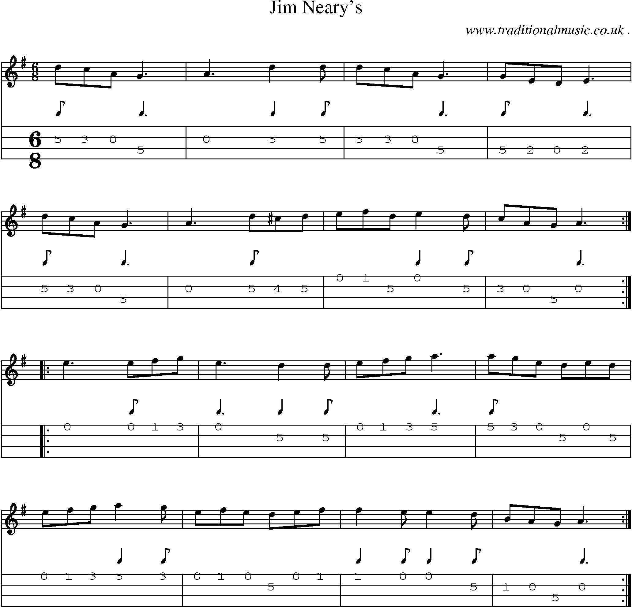 Sheet-Music and Mandolin Tabs for Jim Nearys