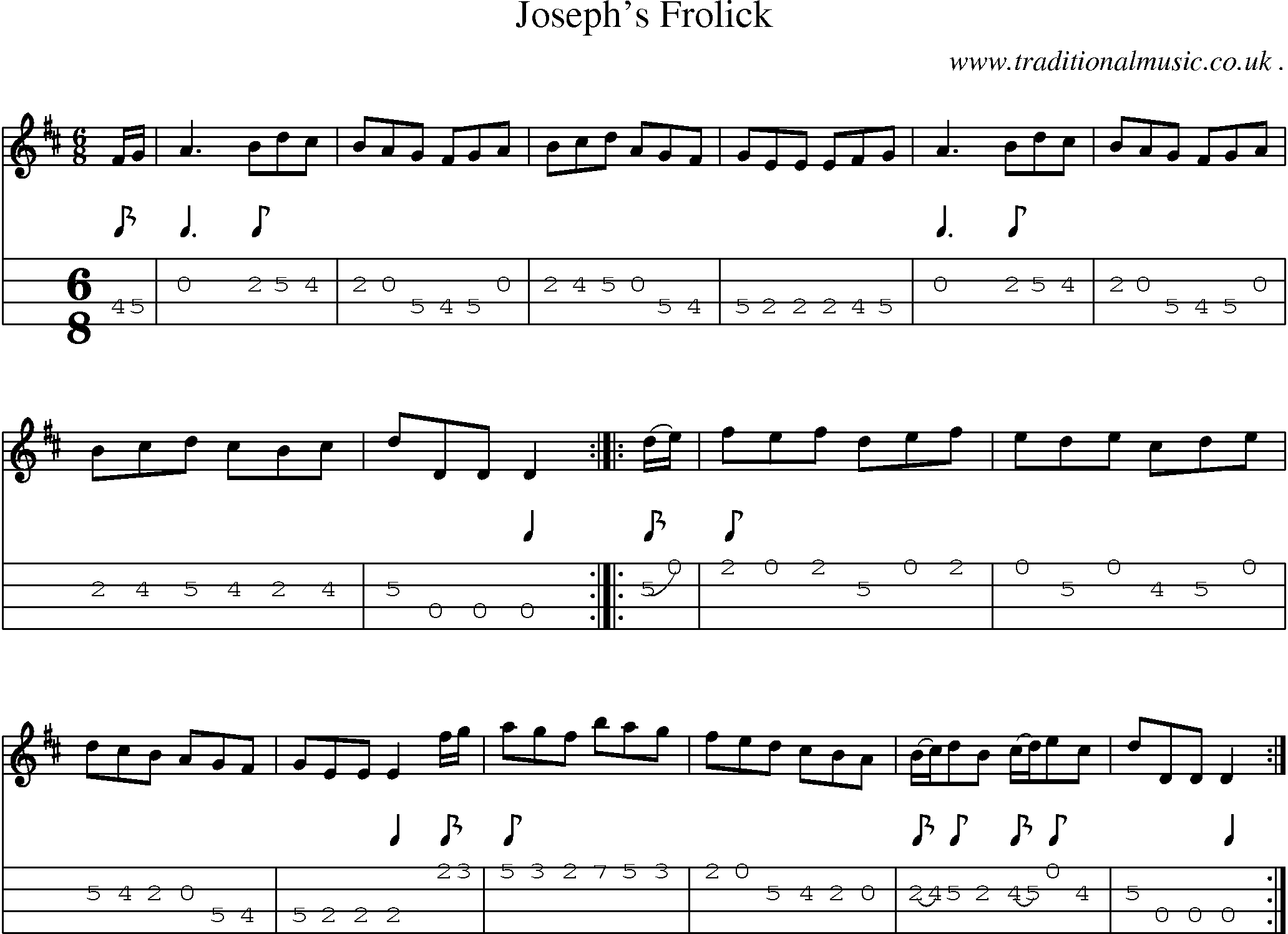 Sheet-Music and Mandolin Tabs for Josephs Frolick
