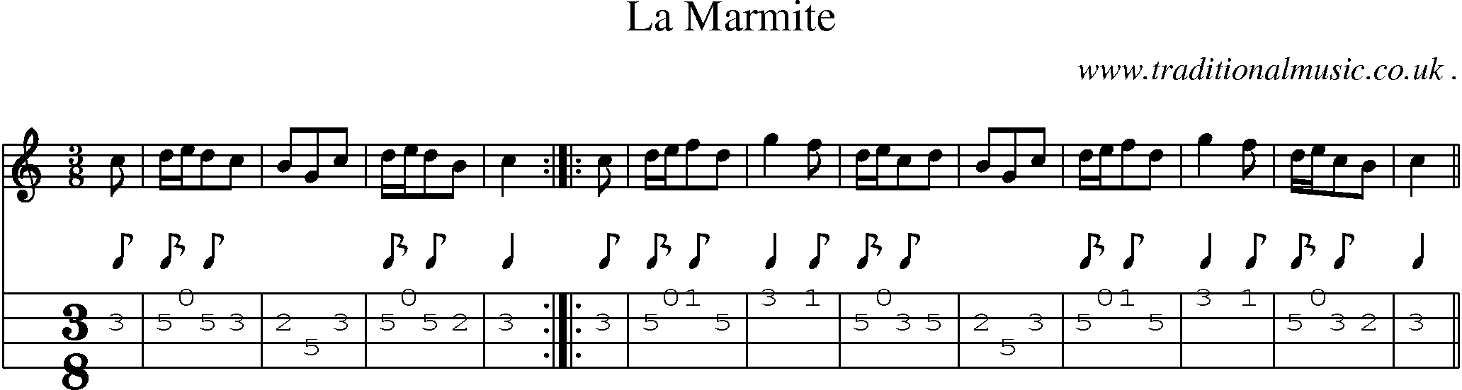 Sheet-Music and Mandolin Tabs for La Marmite