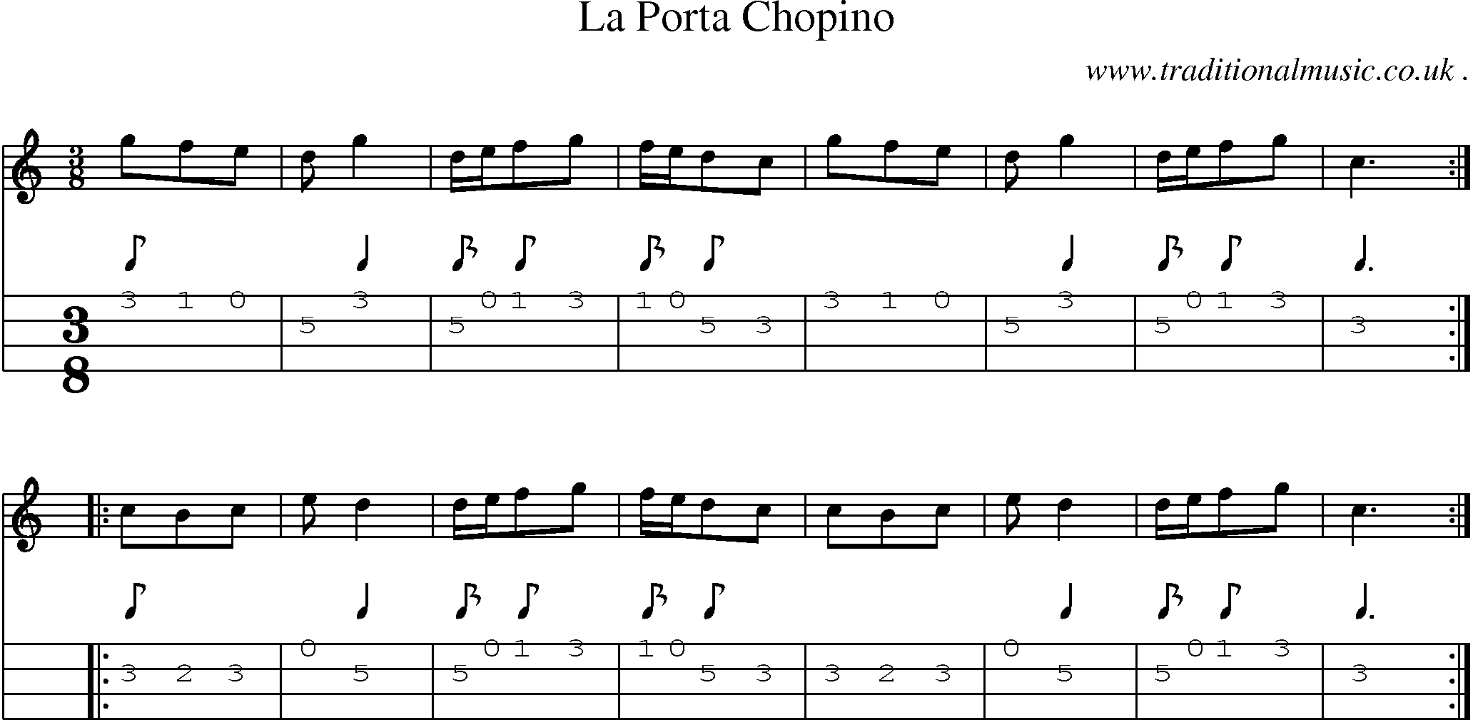 Sheet-Music and Mandolin Tabs for La Porta Chopino