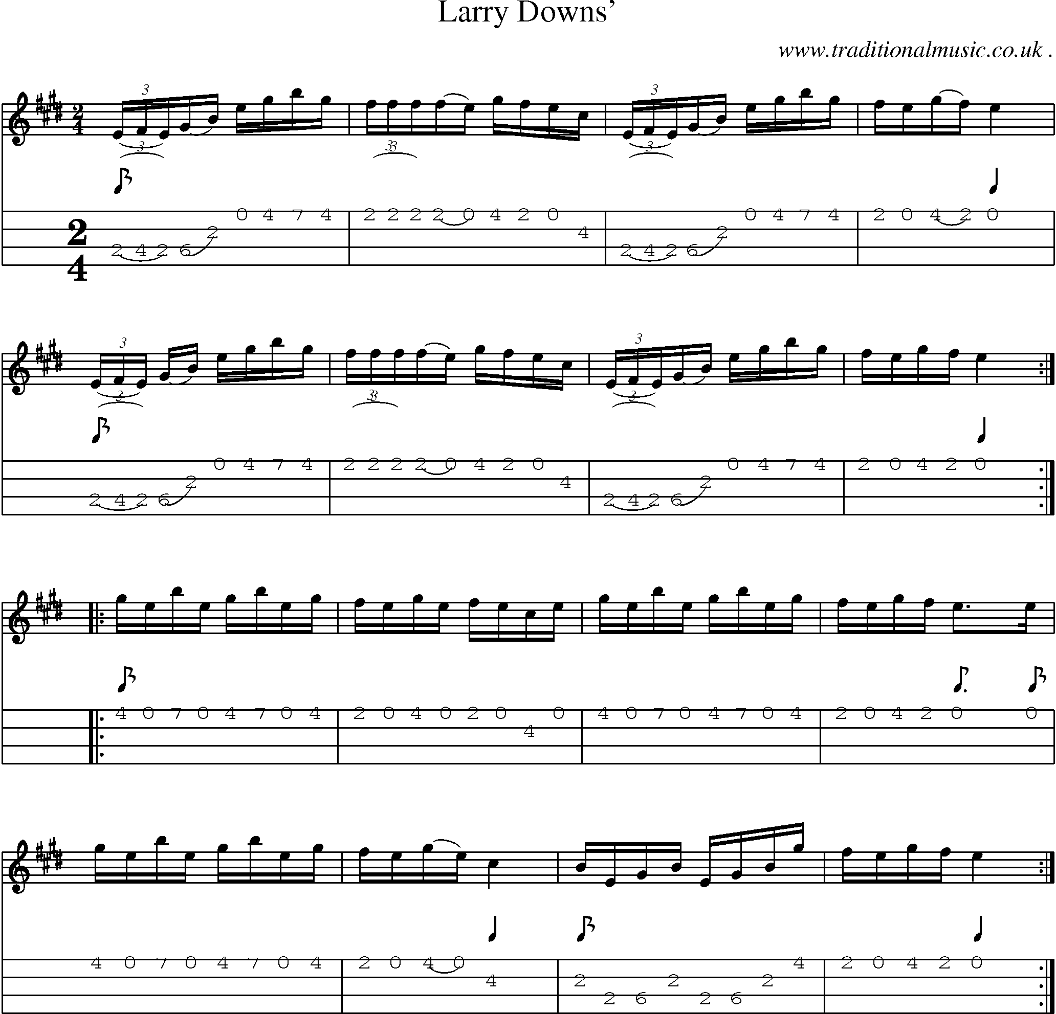 Sheet-Music and Mandolin Tabs for Larry Downs