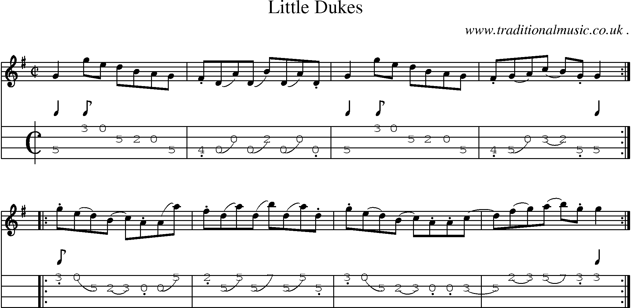Sheet-Music and Mandolin Tabs for Little Dukes
