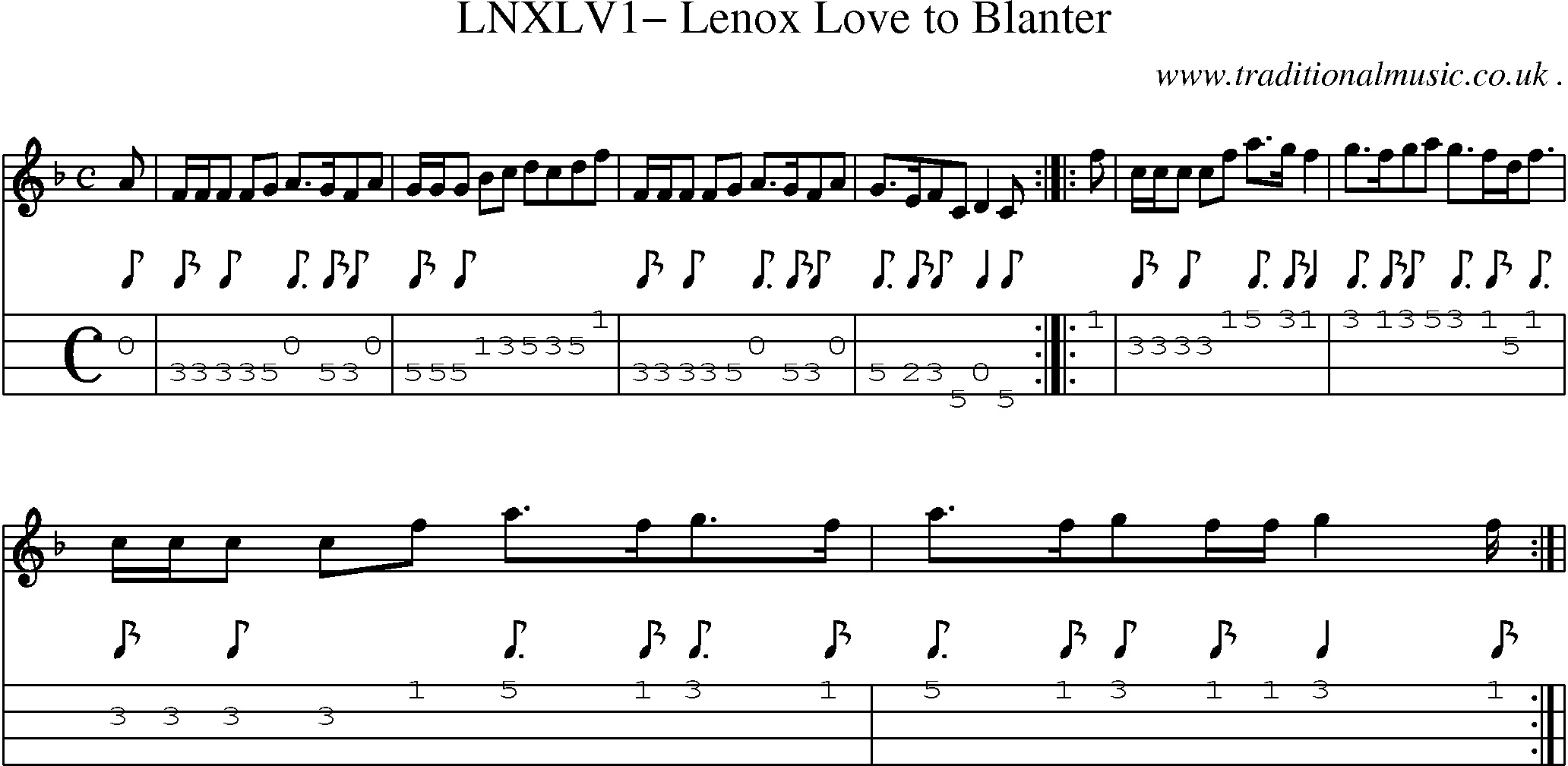 Sheet-Music and Mandolin Tabs for Lnxlv1 Lenox Love To Blanter