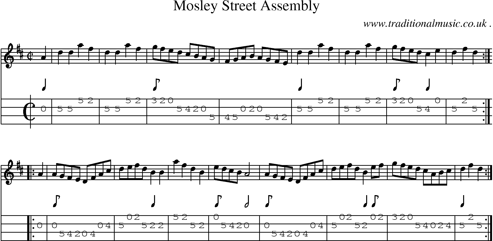 Sheet-Music and Mandolin Tabs for Mosley Street Assembly