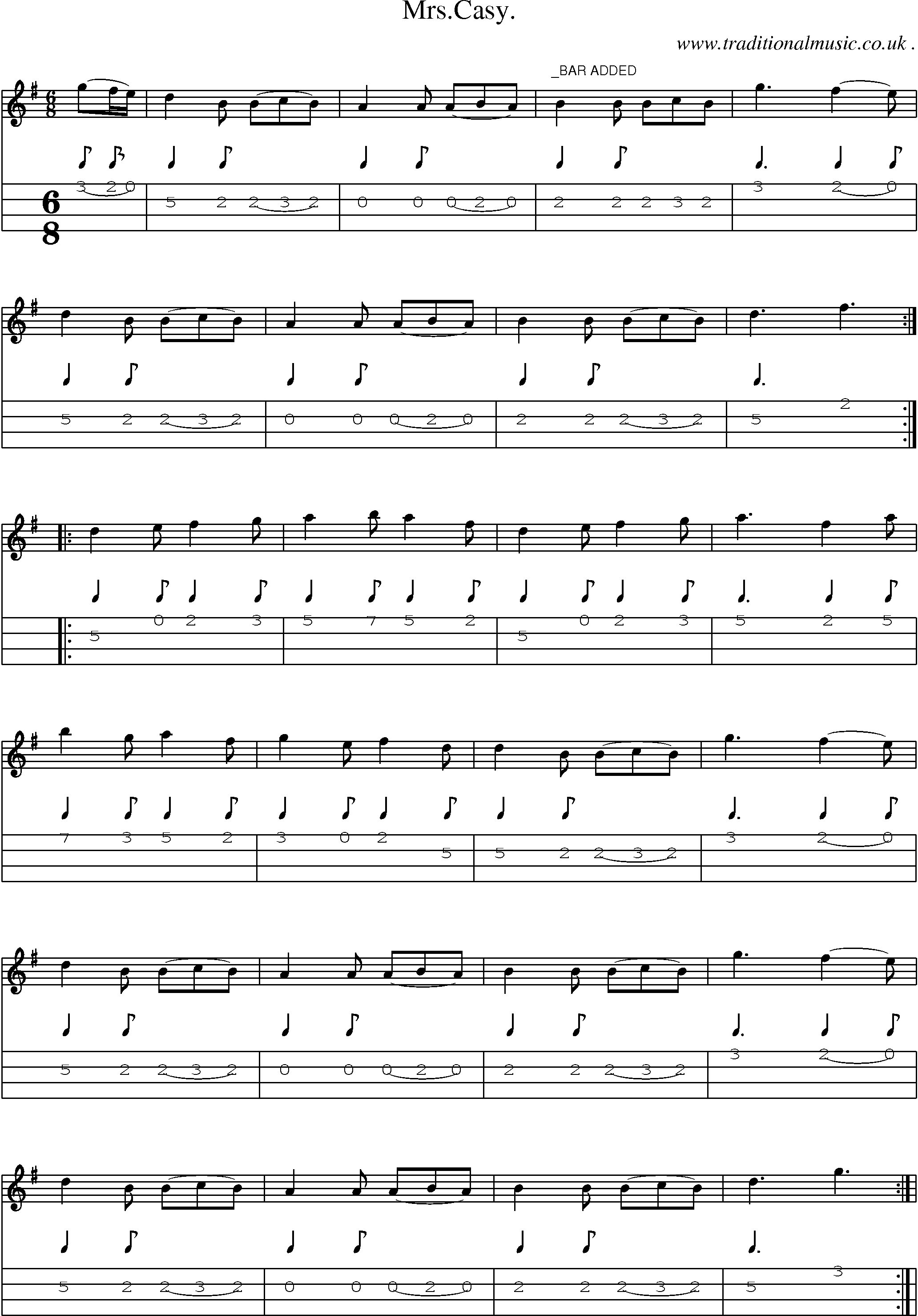 Sheet-Music and Mandolin Tabs for Mrscasy