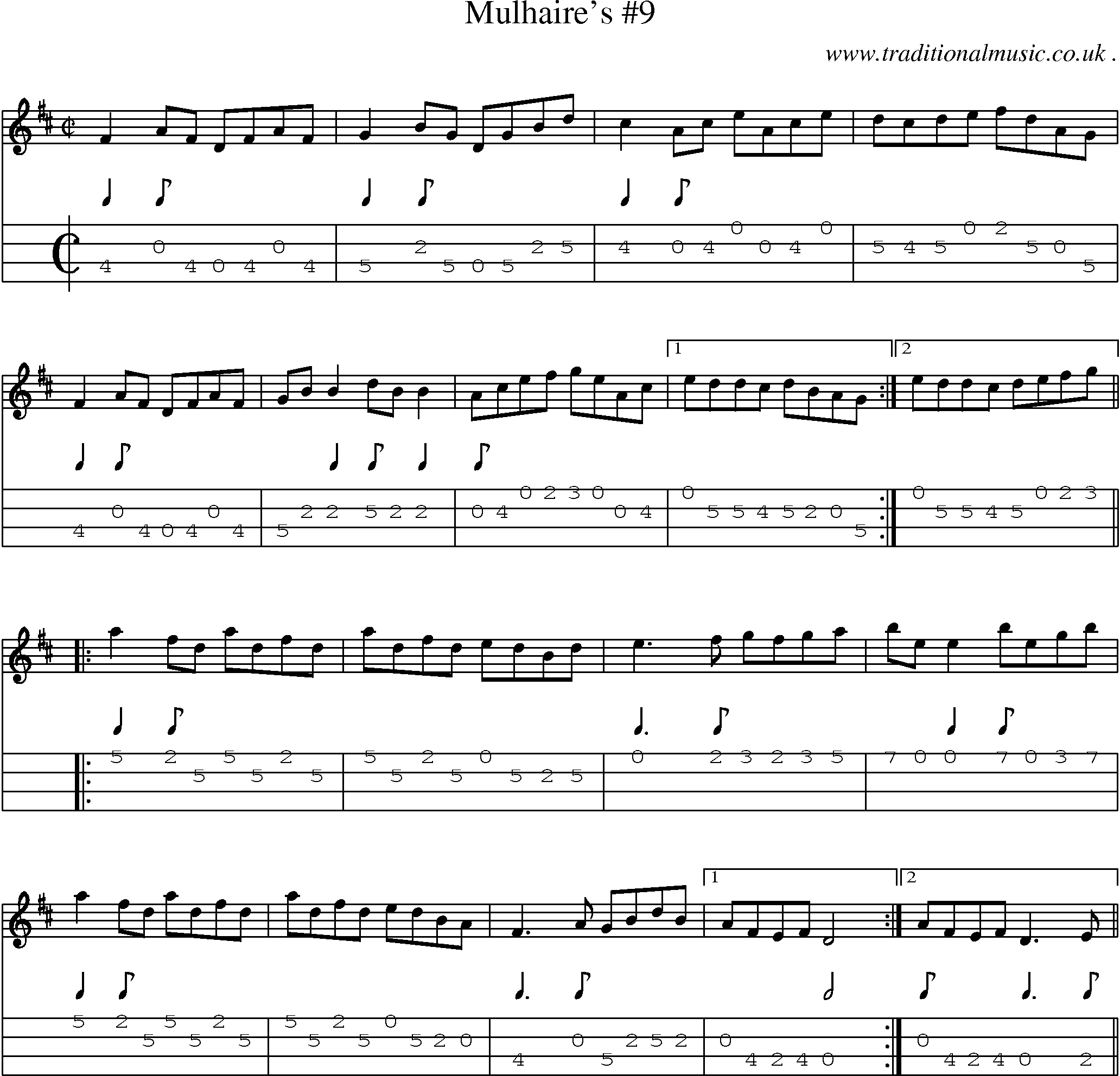 Sheet-Music and Mandolin Tabs for Mulhaires 9