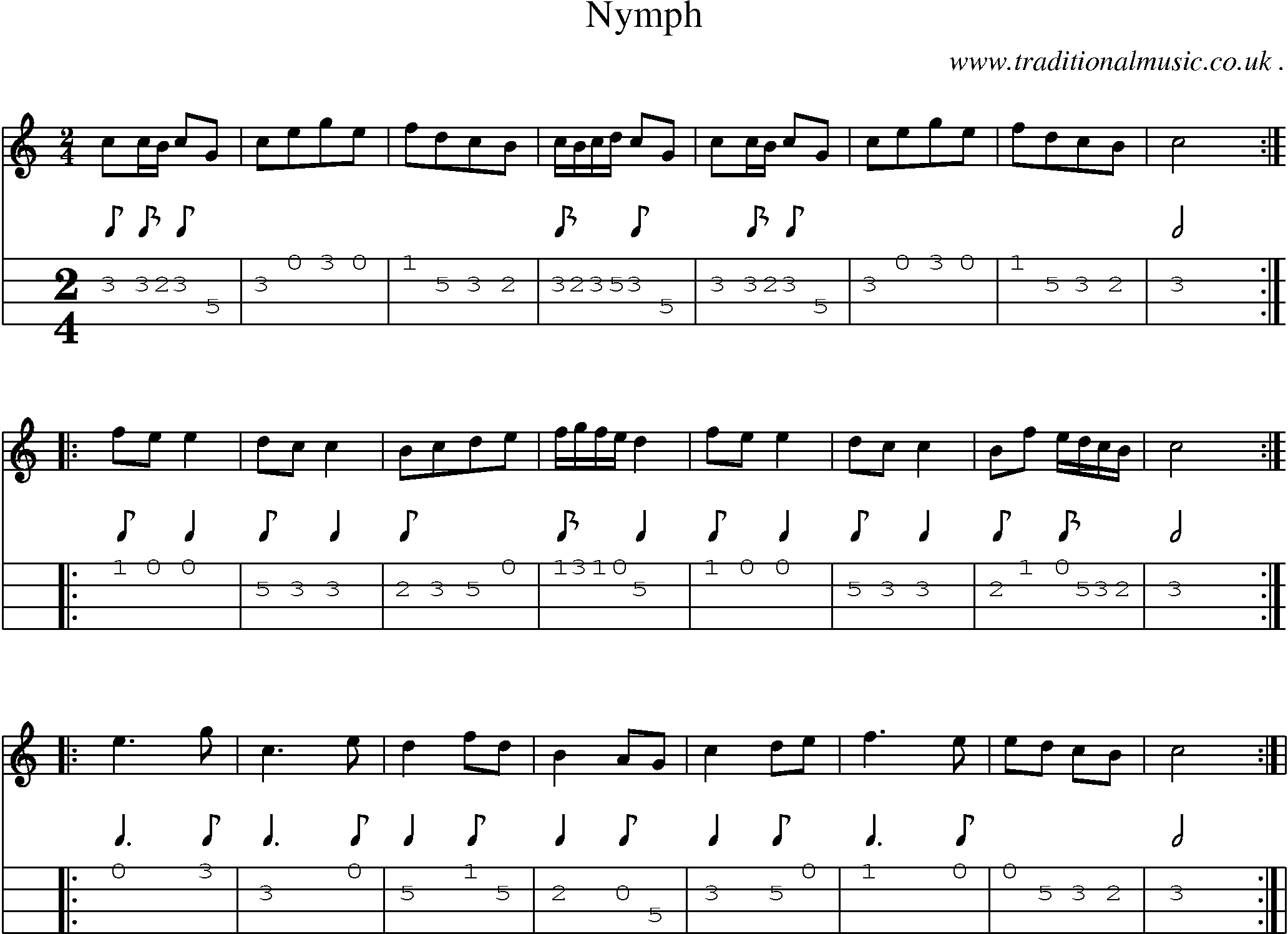 Sheet-Music and Mandolin Tabs for Nymph
