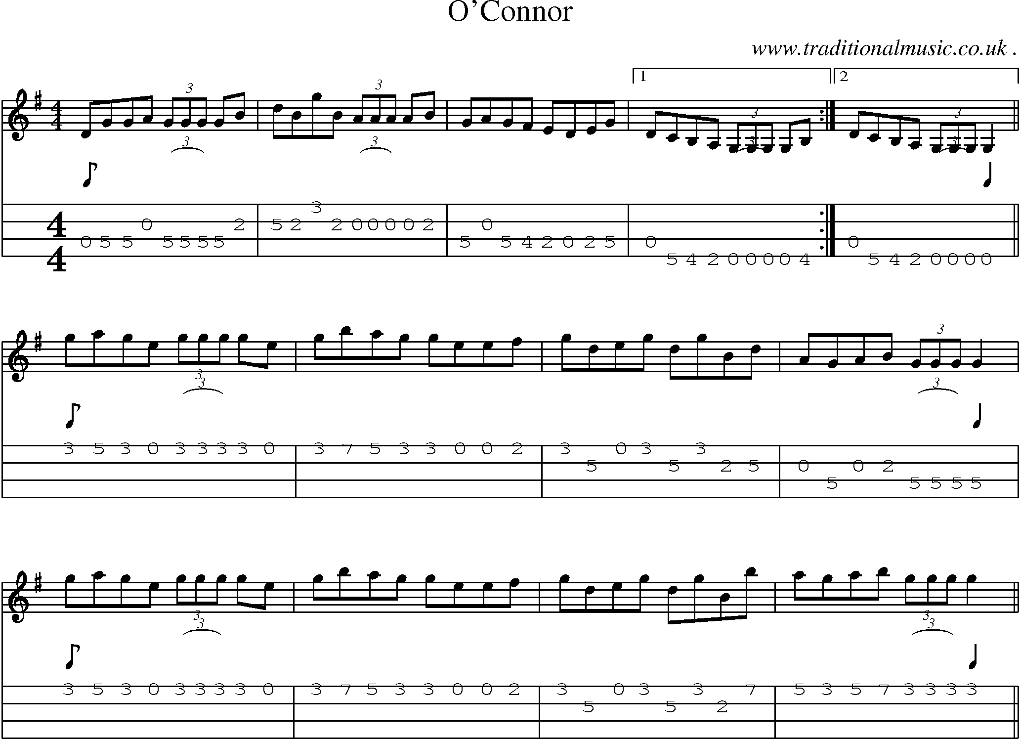 Sheet-Music and Mandolin Tabs for Oconnor