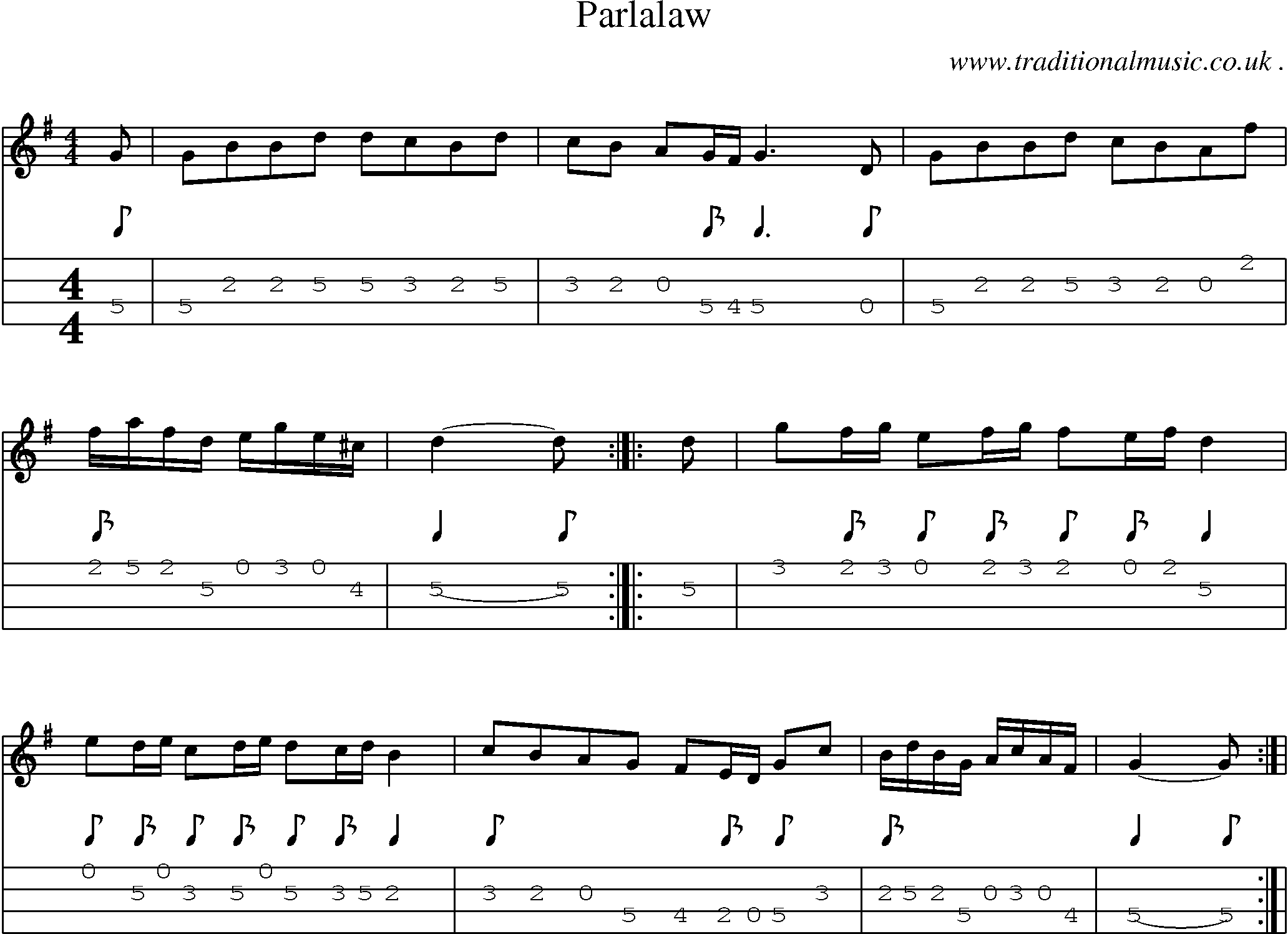 Sheet-Music and Mandolin Tabs for Parlalaw