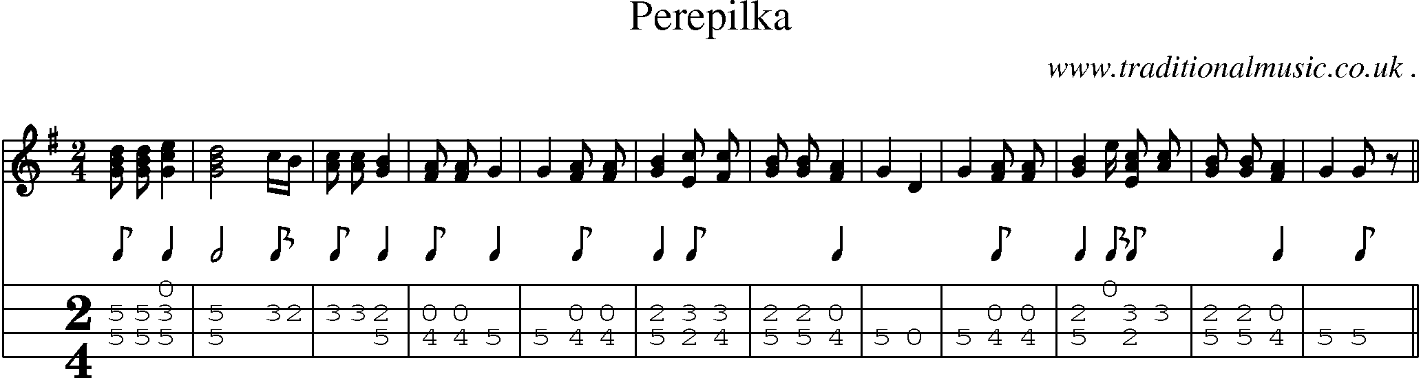 Sheet-Music and Mandolin Tabs for Perepilka