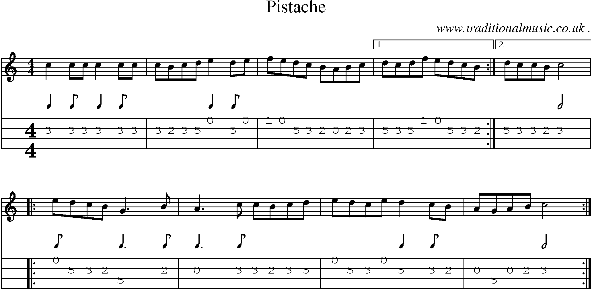 Sheet-Music and Mandolin Tabs for Pistache