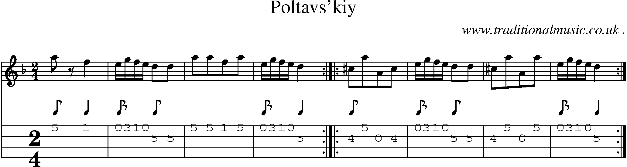 Sheet-Music and Mandolin Tabs for Poltavskiy