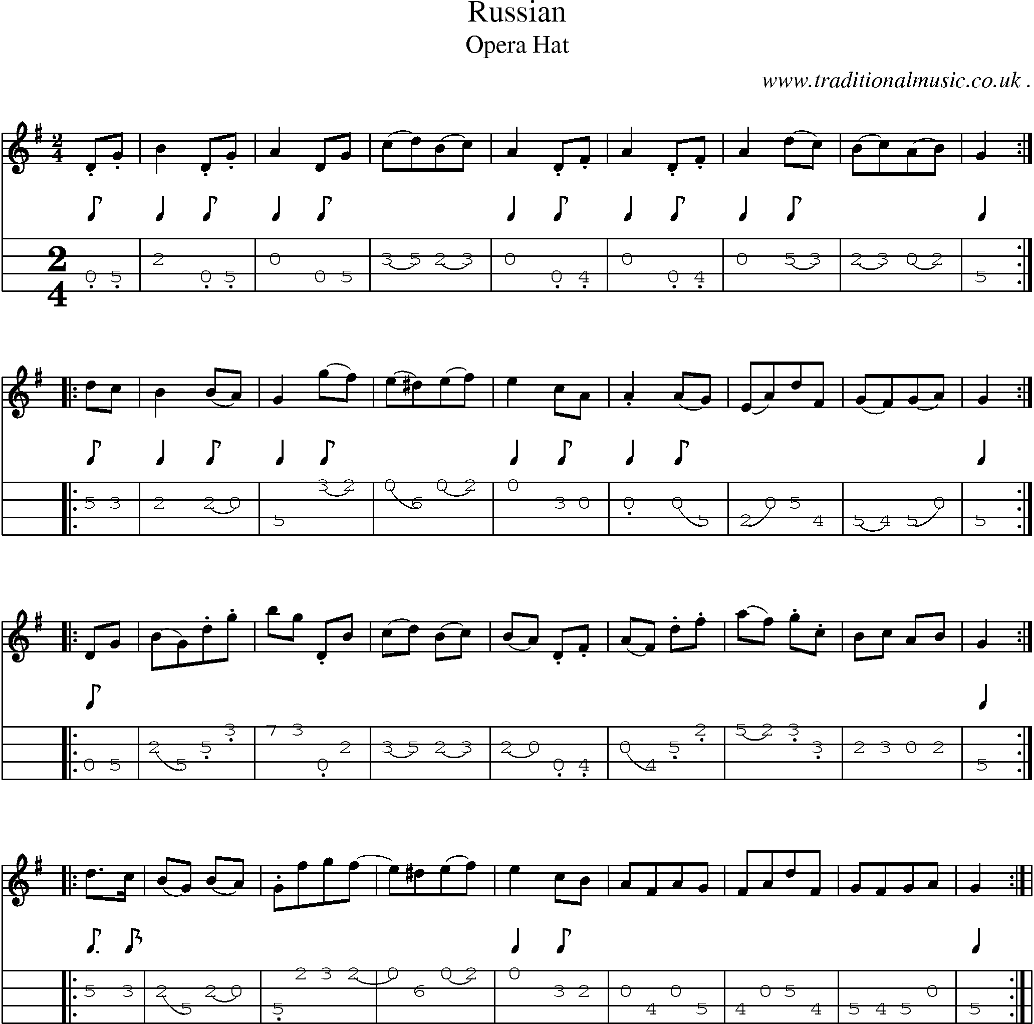 Sheet-Music and Mandolin Tabs for Russian