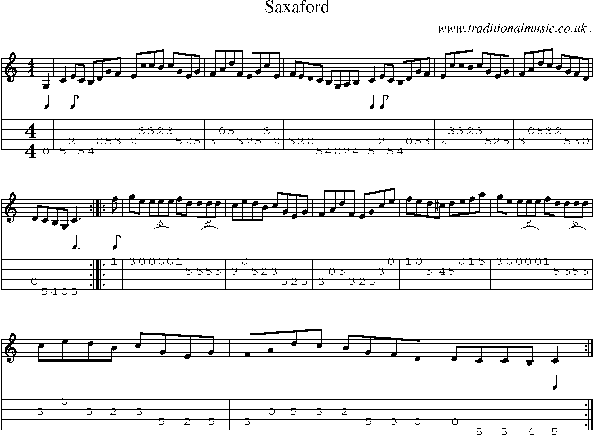 Sheet-Music and Mandolin Tabs for Saxaford