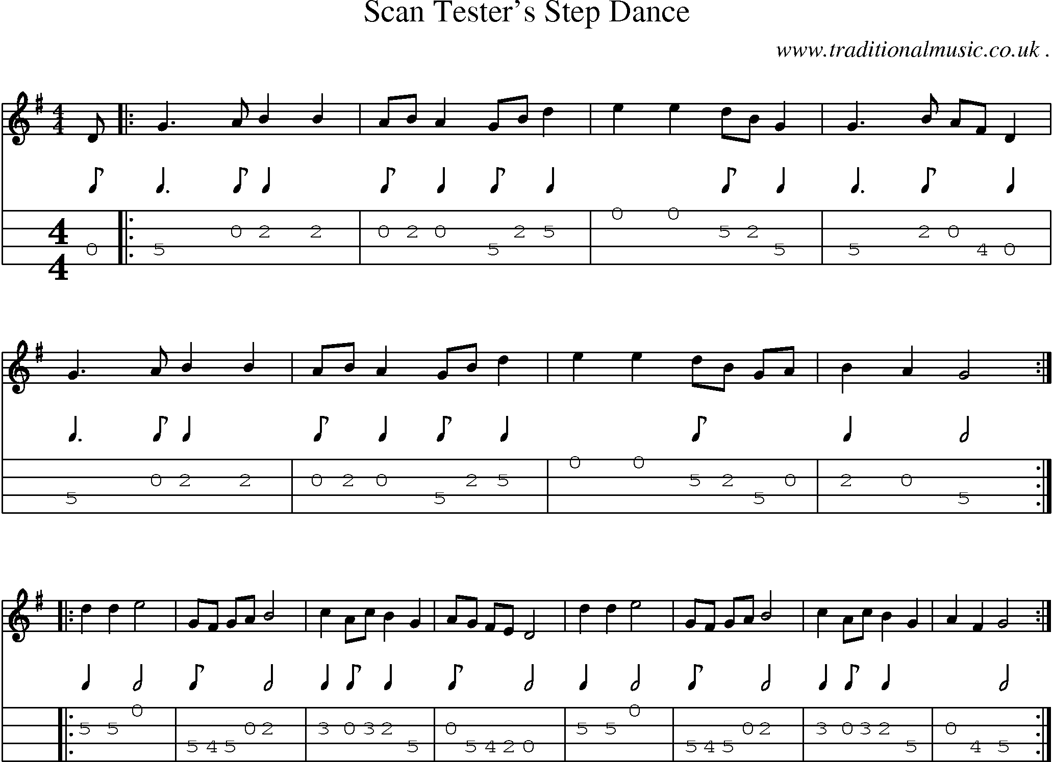 Sheet-Music and Mandolin Tabs for Scan Testers Step Dance