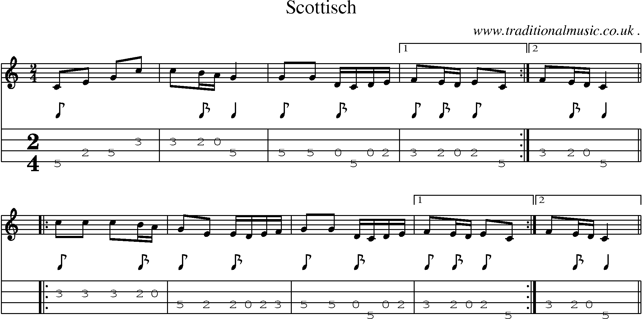Sheet-Music and Mandolin Tabs for Scottisch