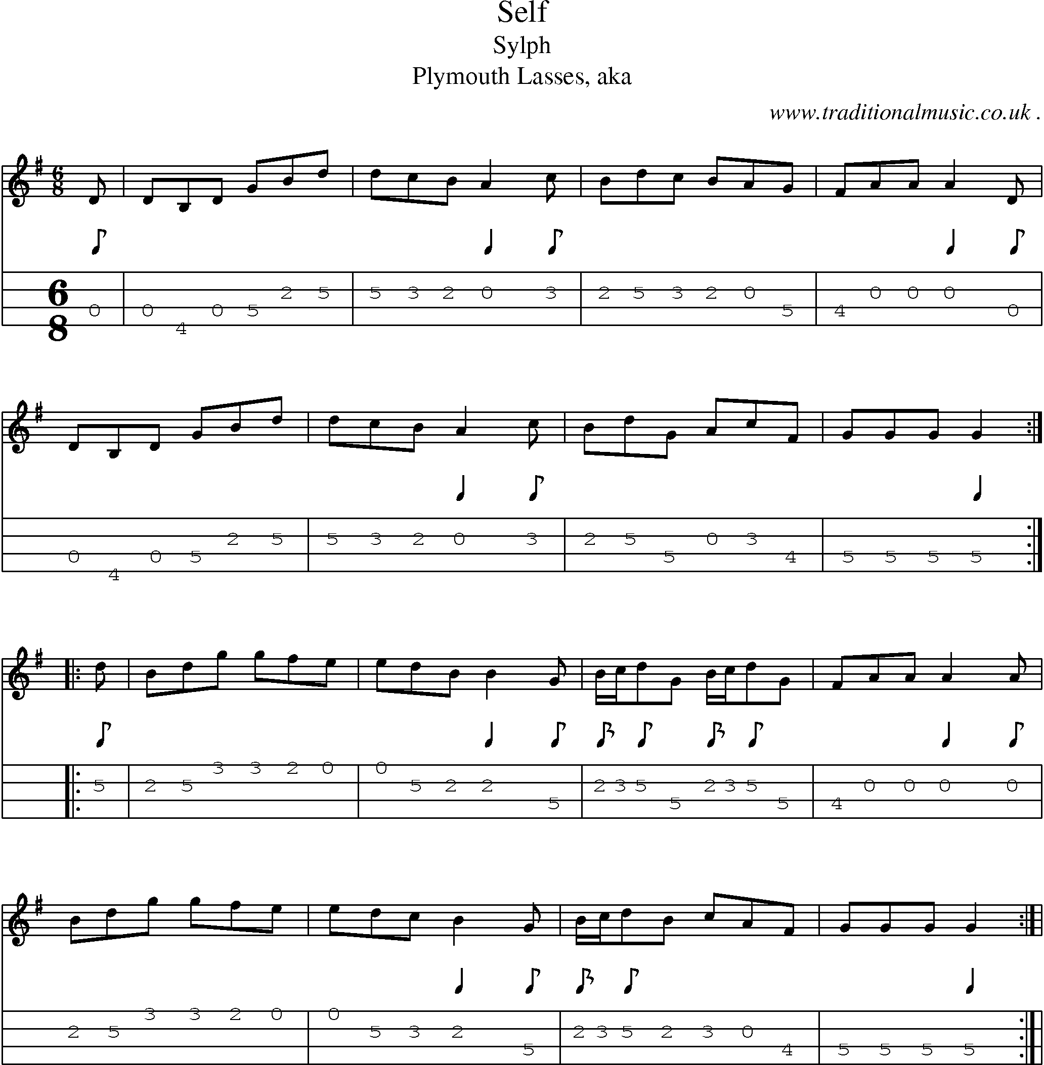 Sheet-Music and Mandolin Tabs for Self