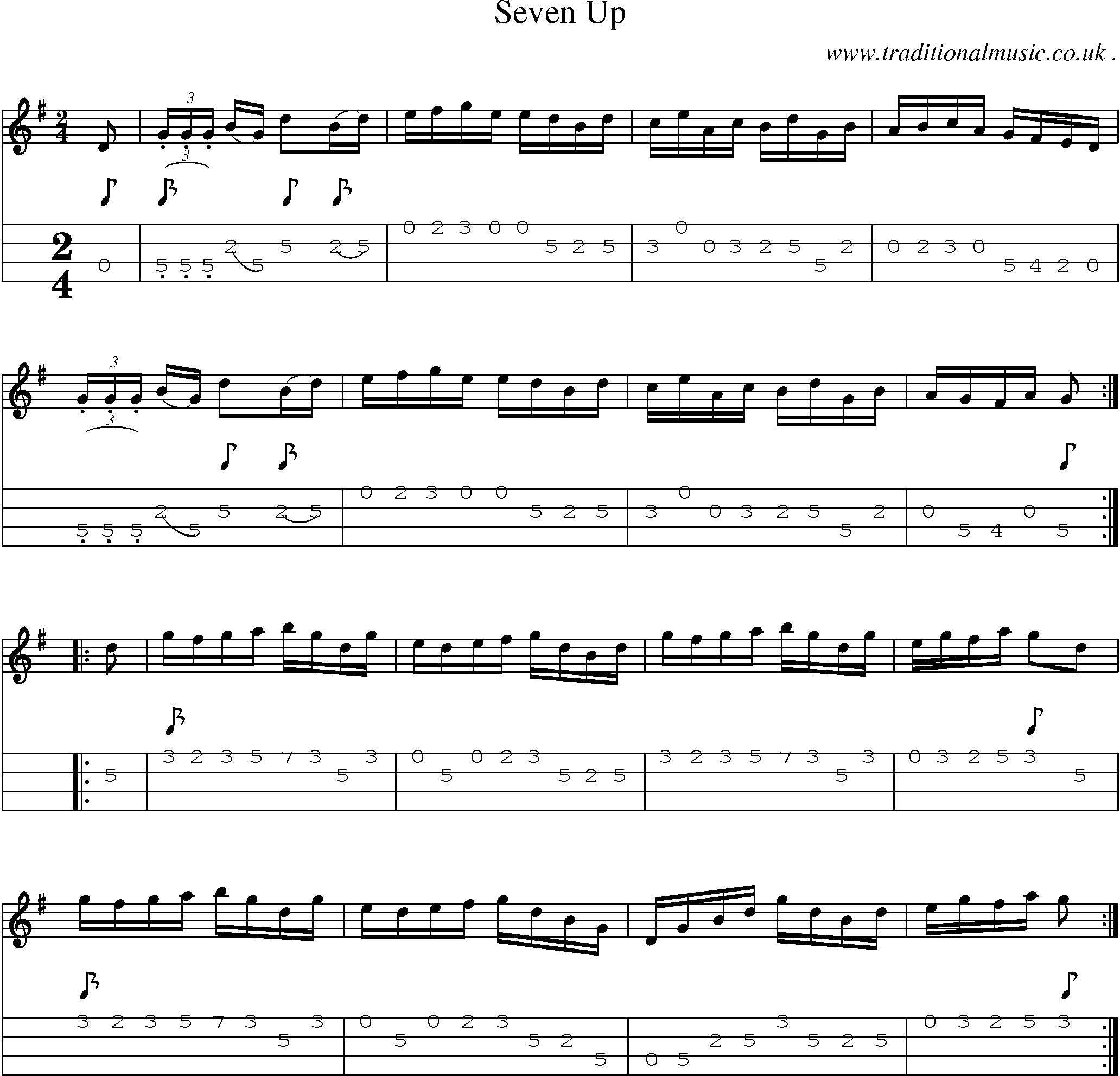 Sheet-Music and Mandolin Tabs for Seven Up