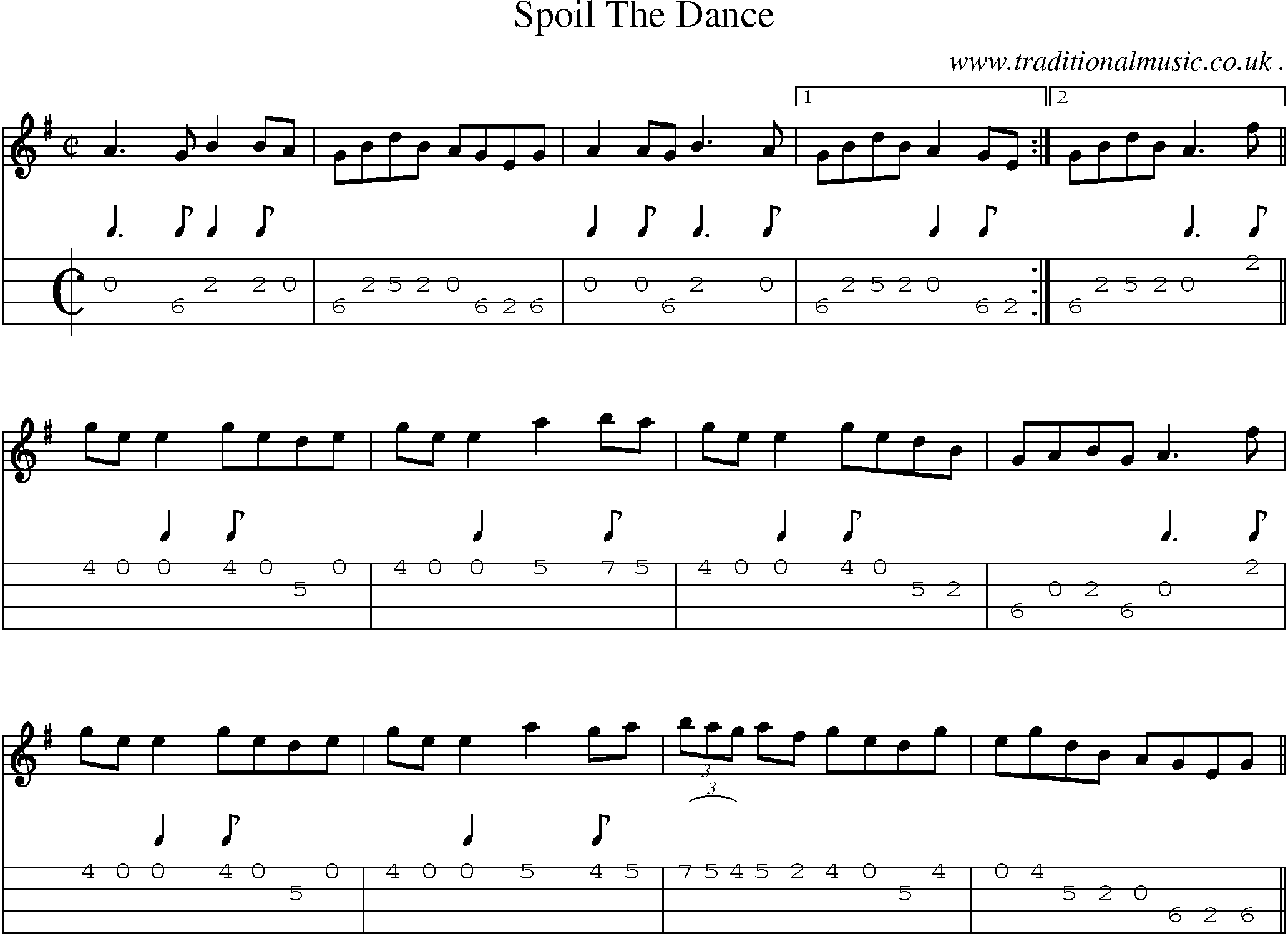 Sheet-Music and Mandolin Tabs for Spoil The Dance