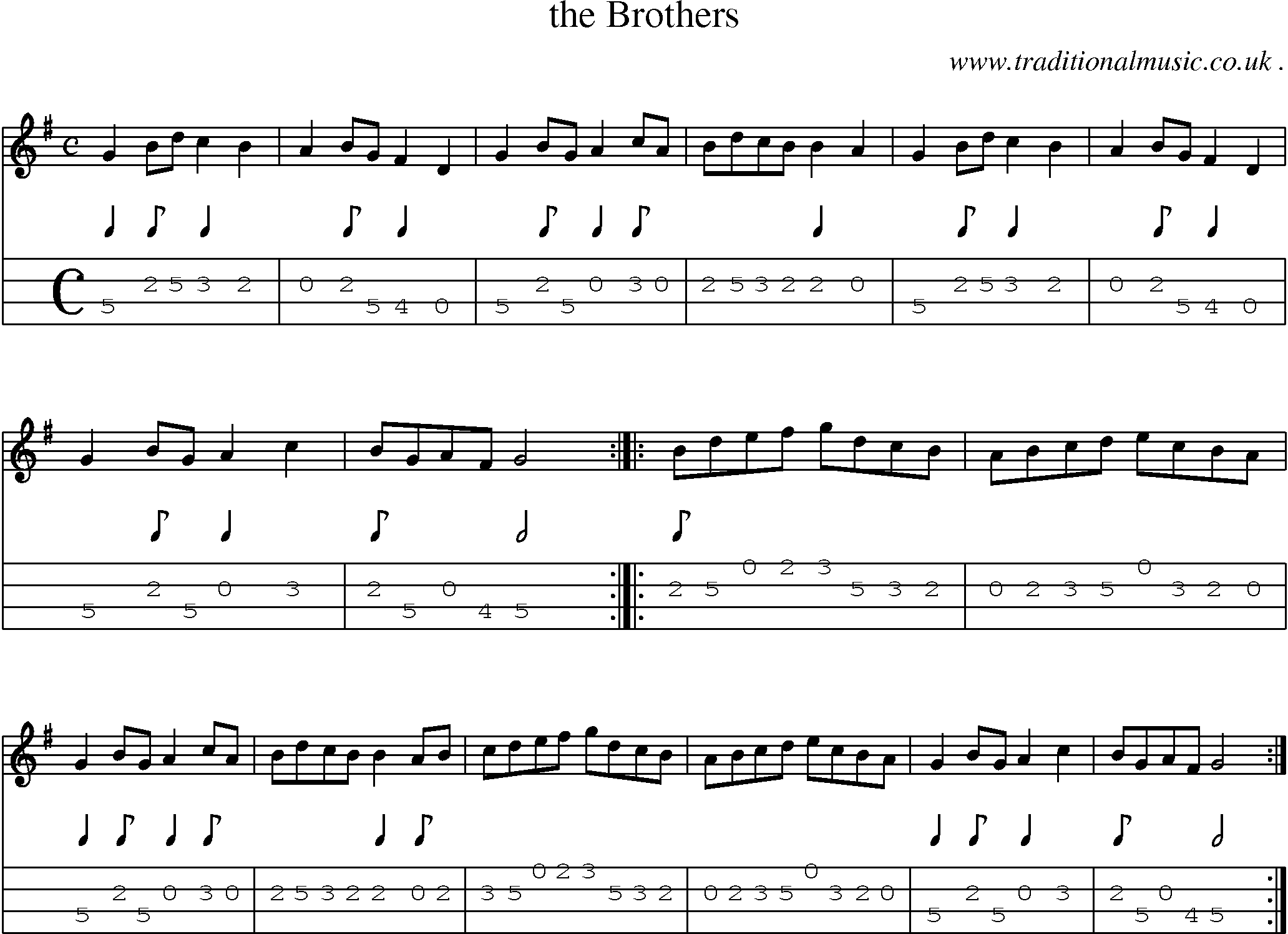 Sheet-Music and Mandolin Tabs for The Brothers