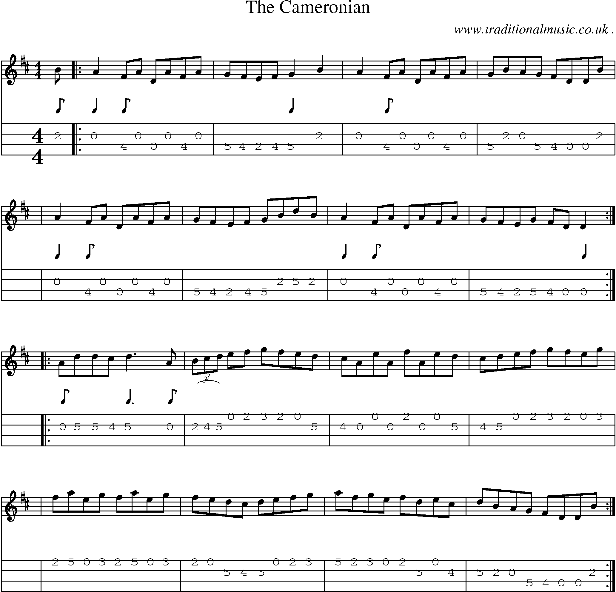 Sheet-Music and Mandolin Tabs for The Cameronian