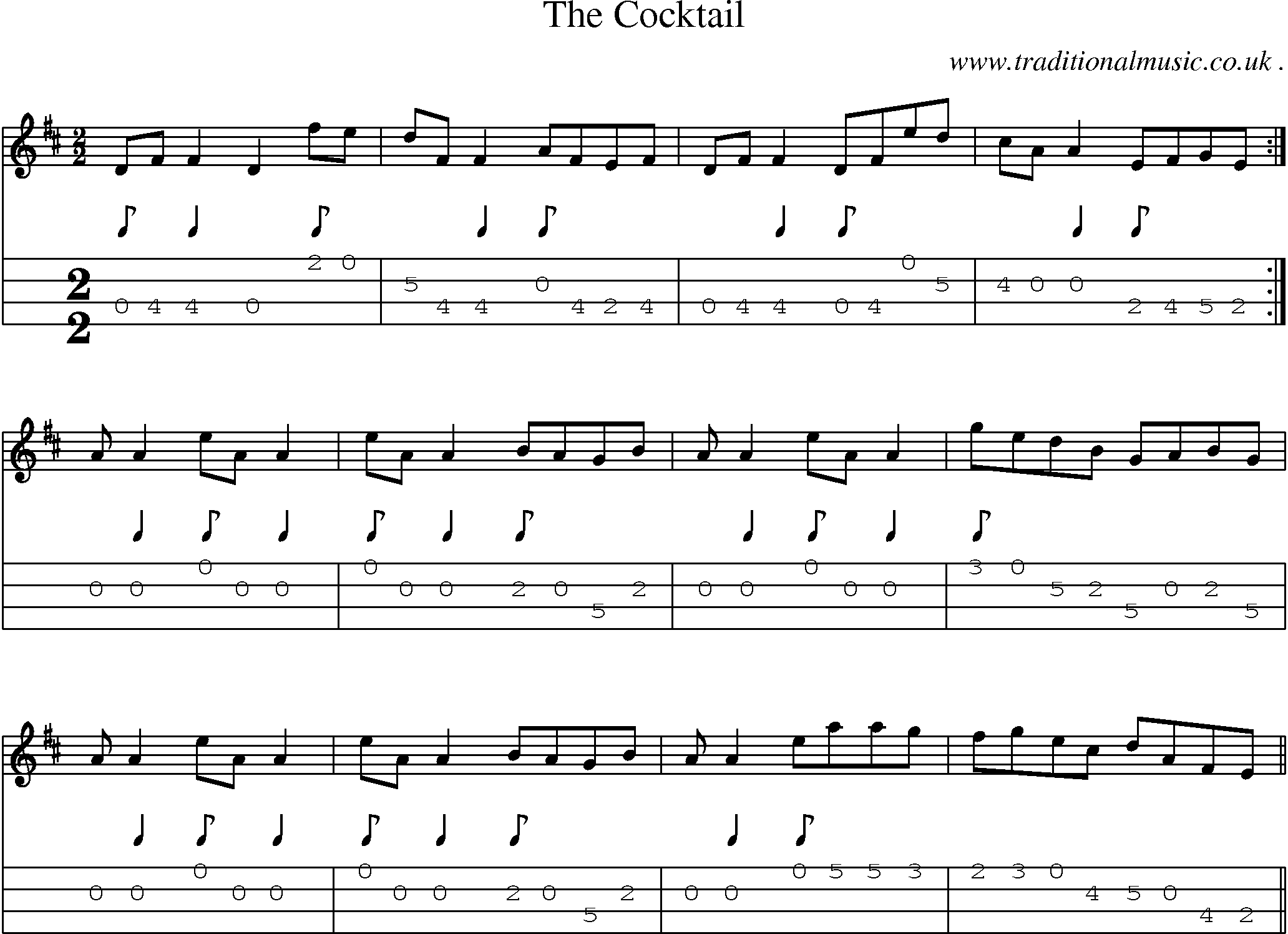 Sheet-Music and Mandolin Tabs for The Cocktail
