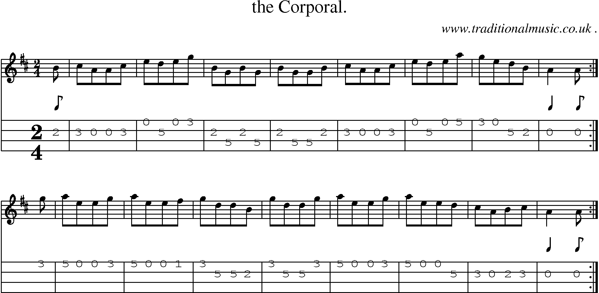 Sheet-Music and Mandolin Tabs for The Corporal