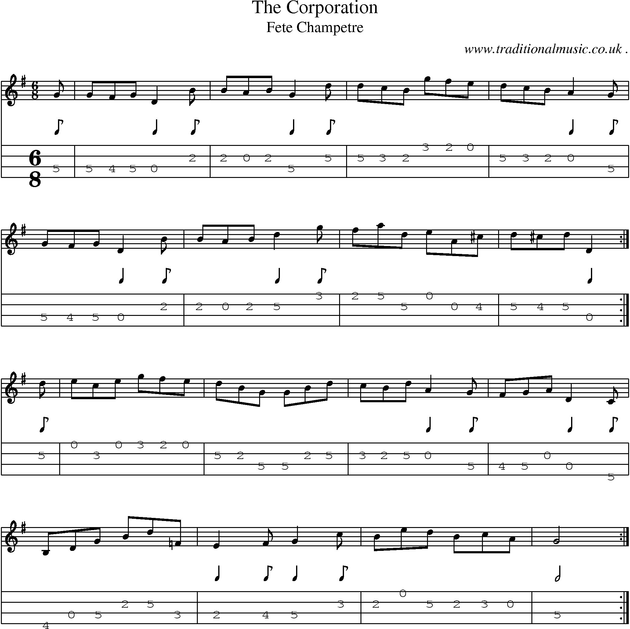 Sheet-Music and Mandolin Tabs for The Corporation
