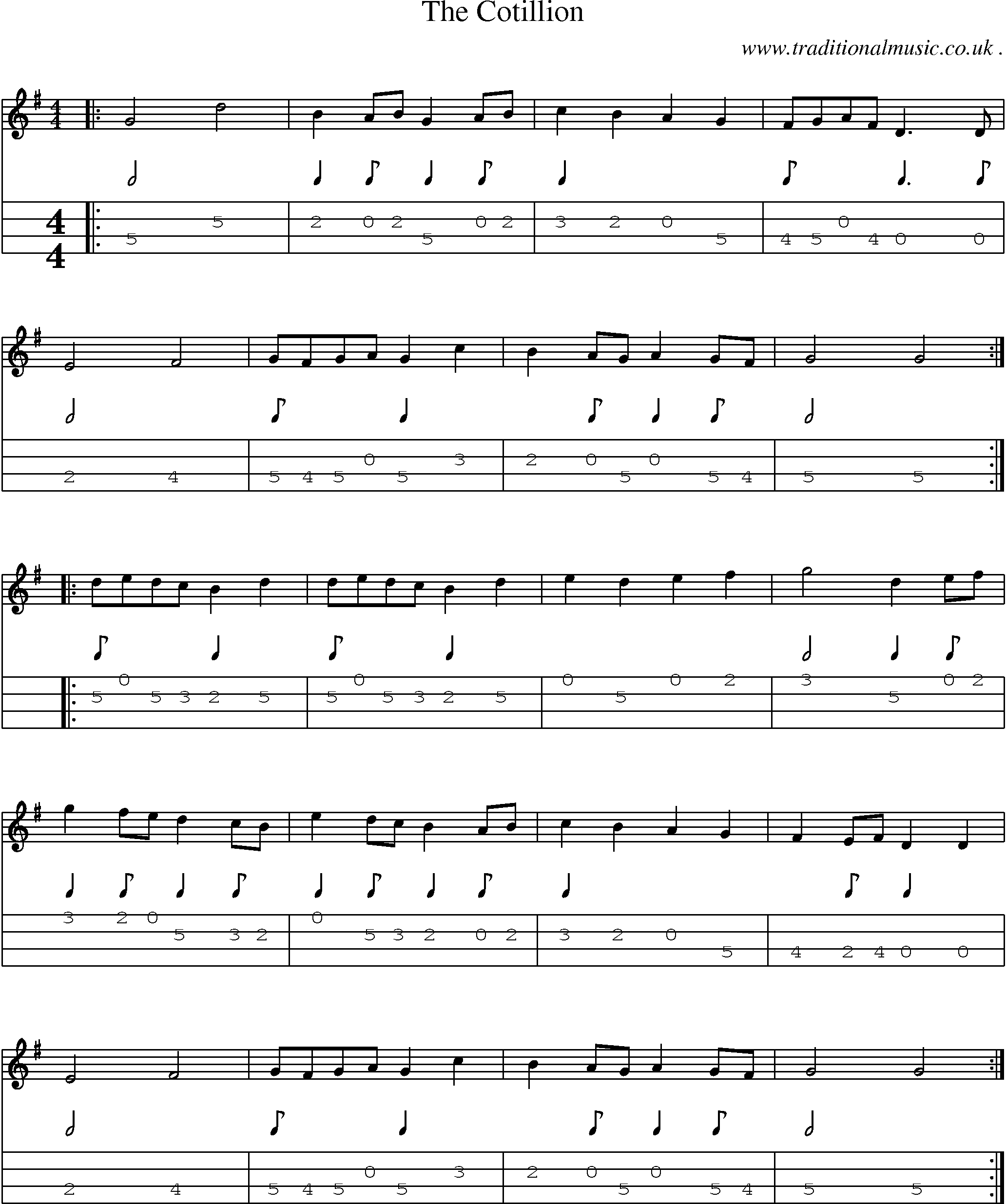 Sheet-Music and Mandolin Tabs for The Cotillion