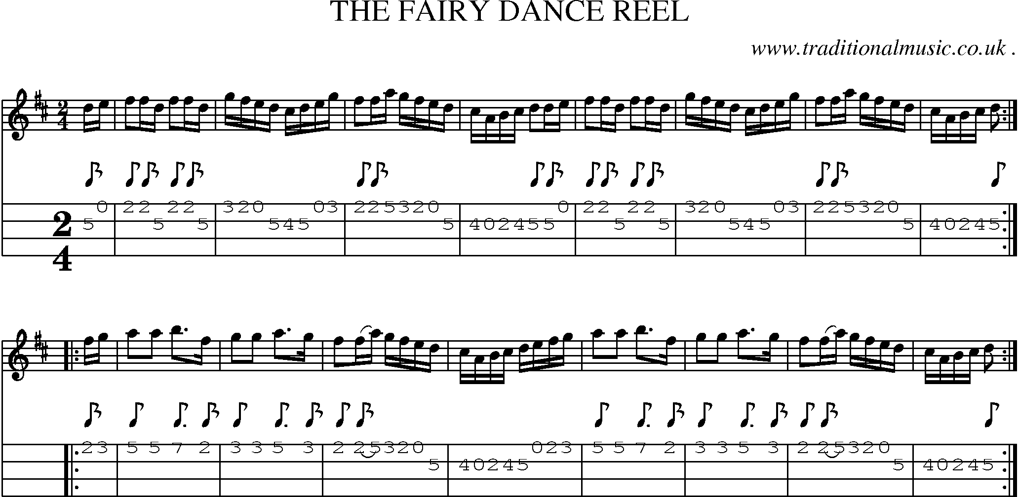 Sheet-Music and Mandolin Tabs for The Fairy Dance Reel