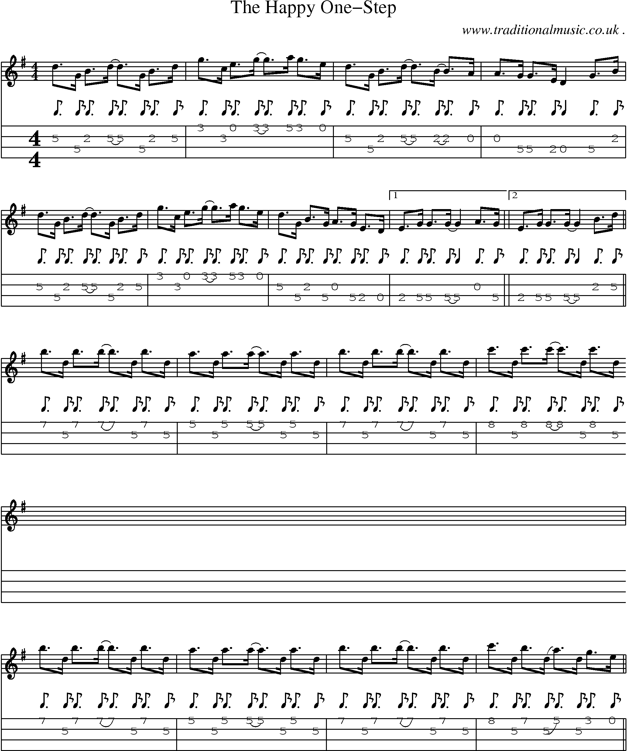 Sheet-Music and Mandolin Tabs for The Happy One-step