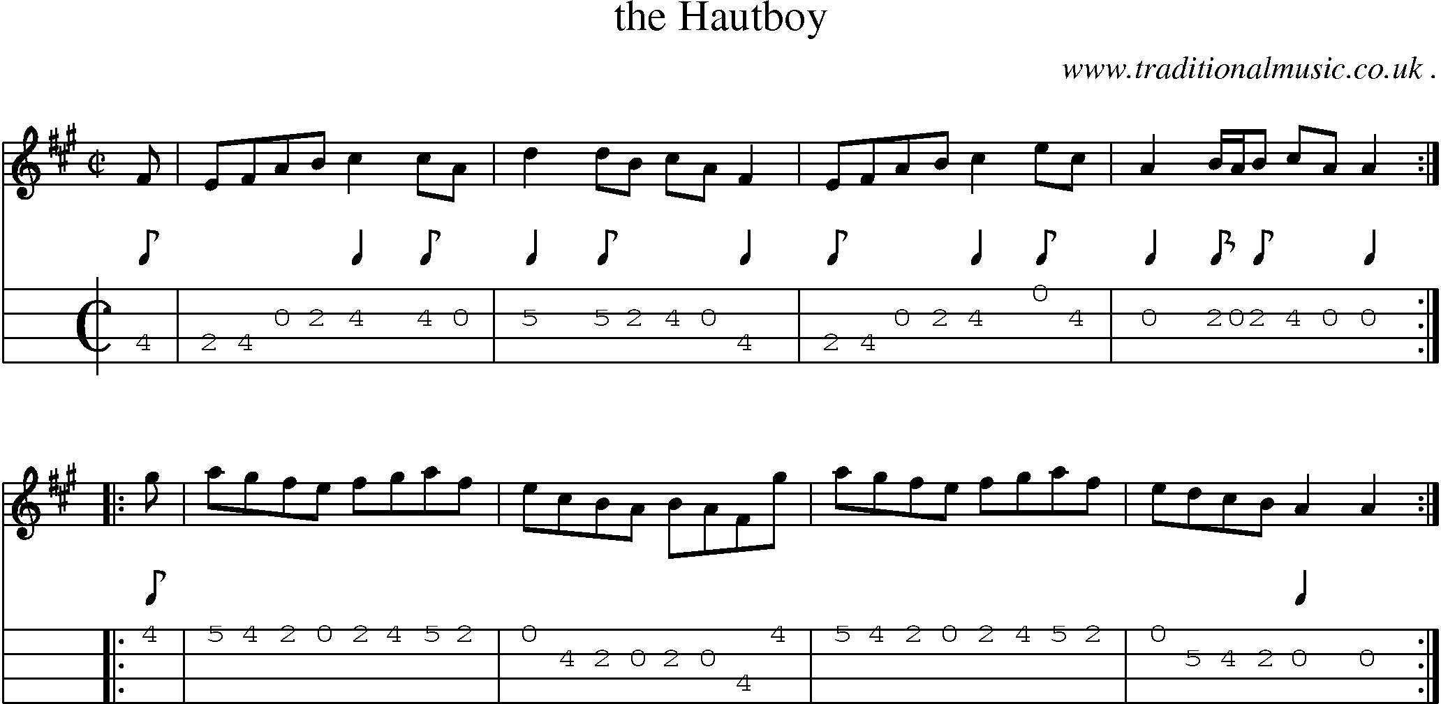 Sheet-Music and Mandolin Tabs for The Hautboy
