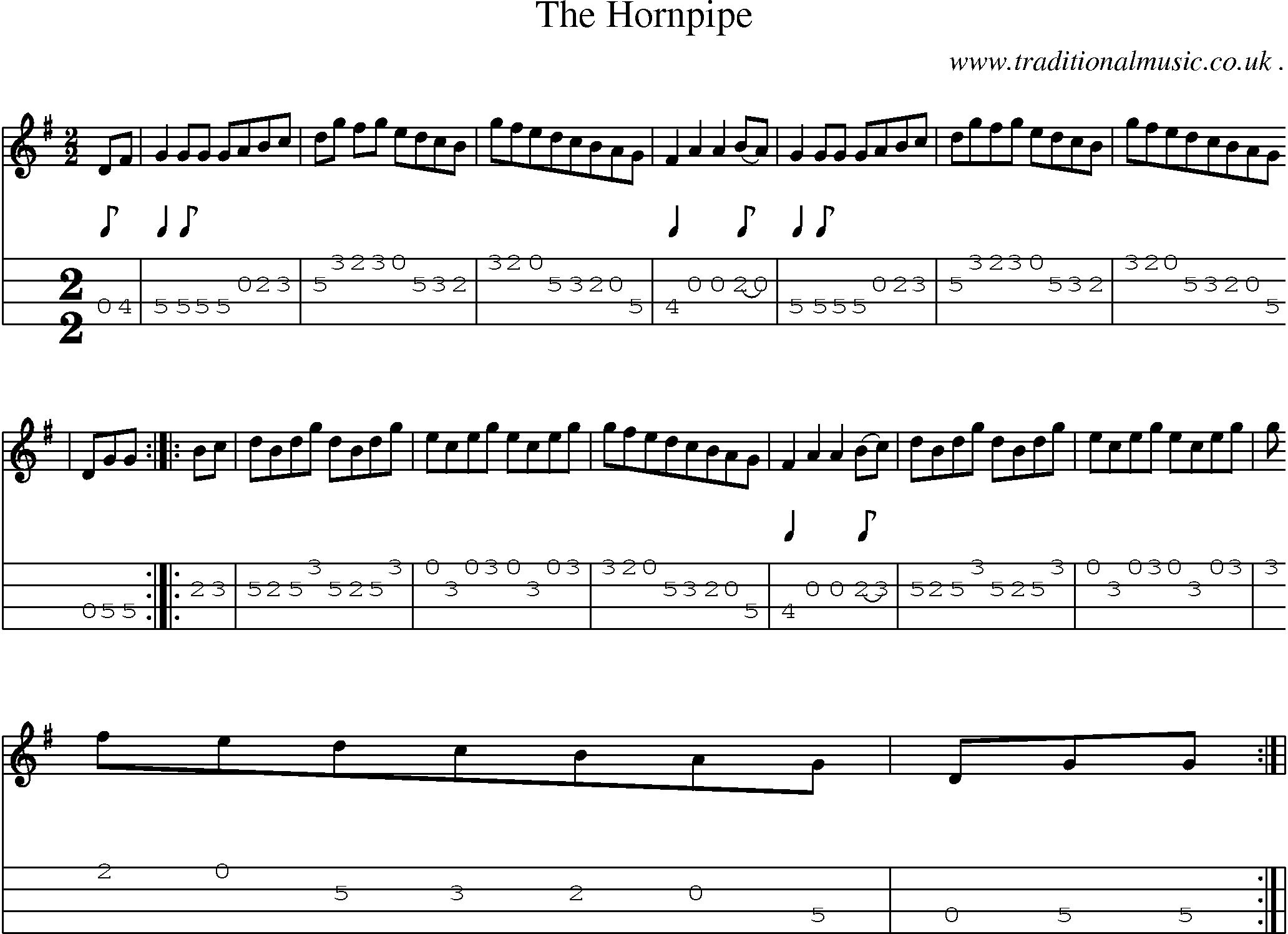 Sheet-Music and Mandolin Tabs for The Hornpipe