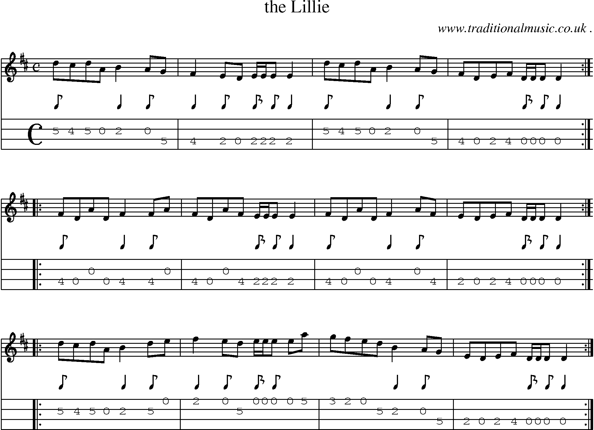 Sheet-Music and Mandolin Tabs for The Lillie