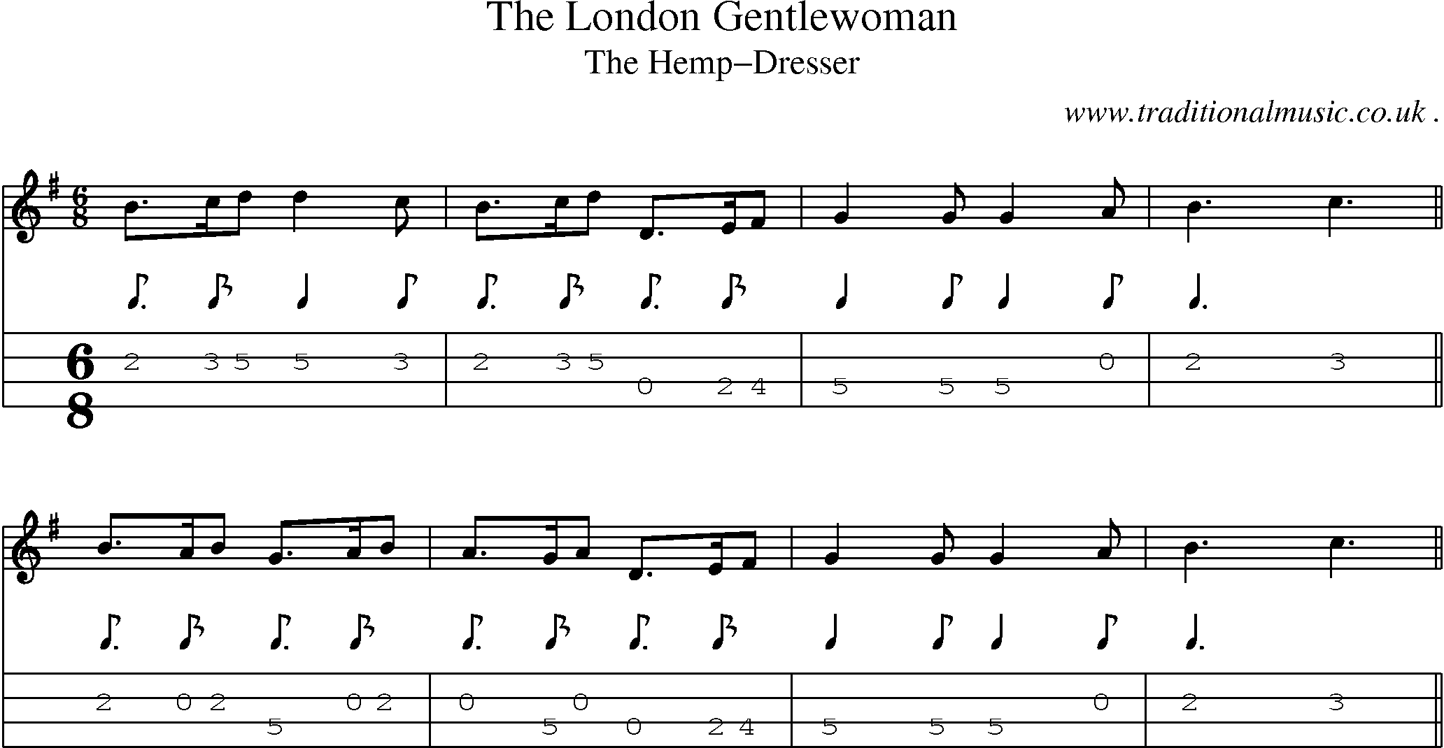Sheet-Music and Mandolin Tabs for The London Gentlewoman