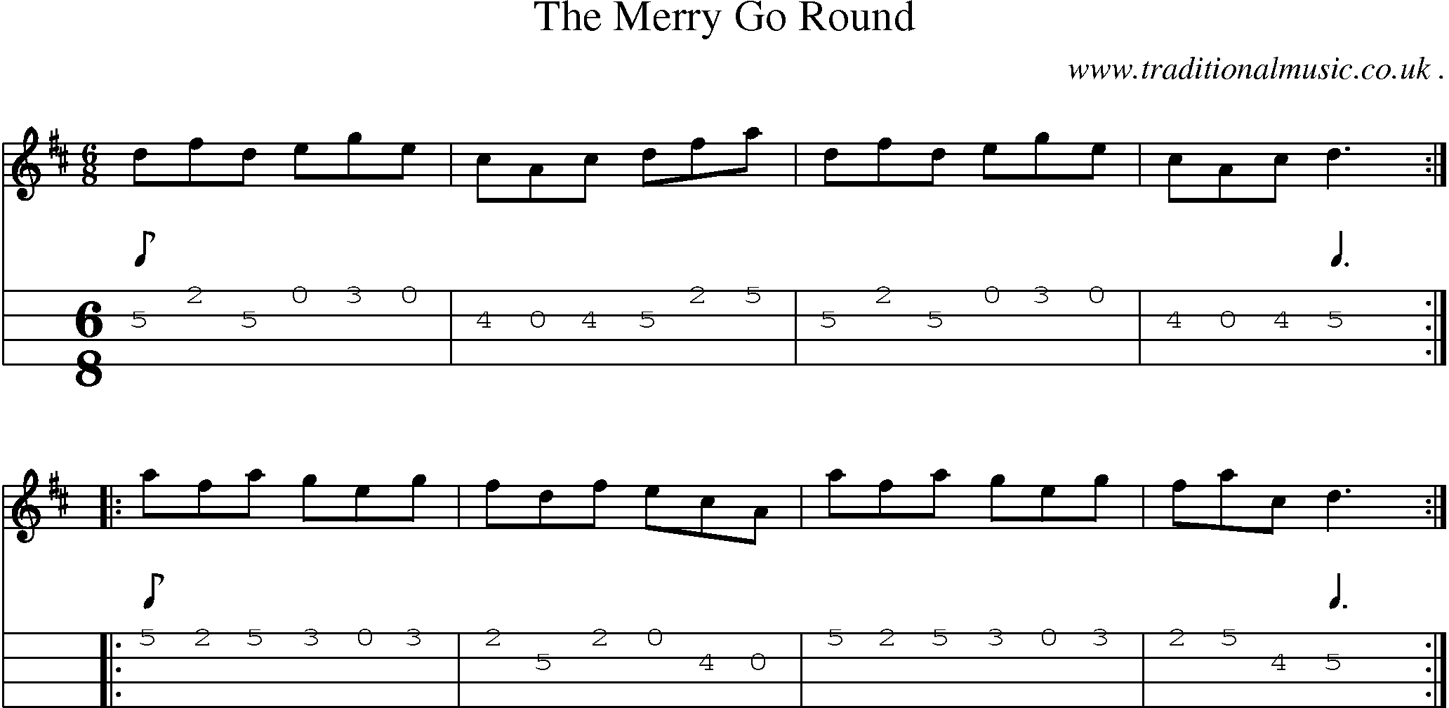 Sheet-Music and Mandolin Tabs for The Merry Go Round