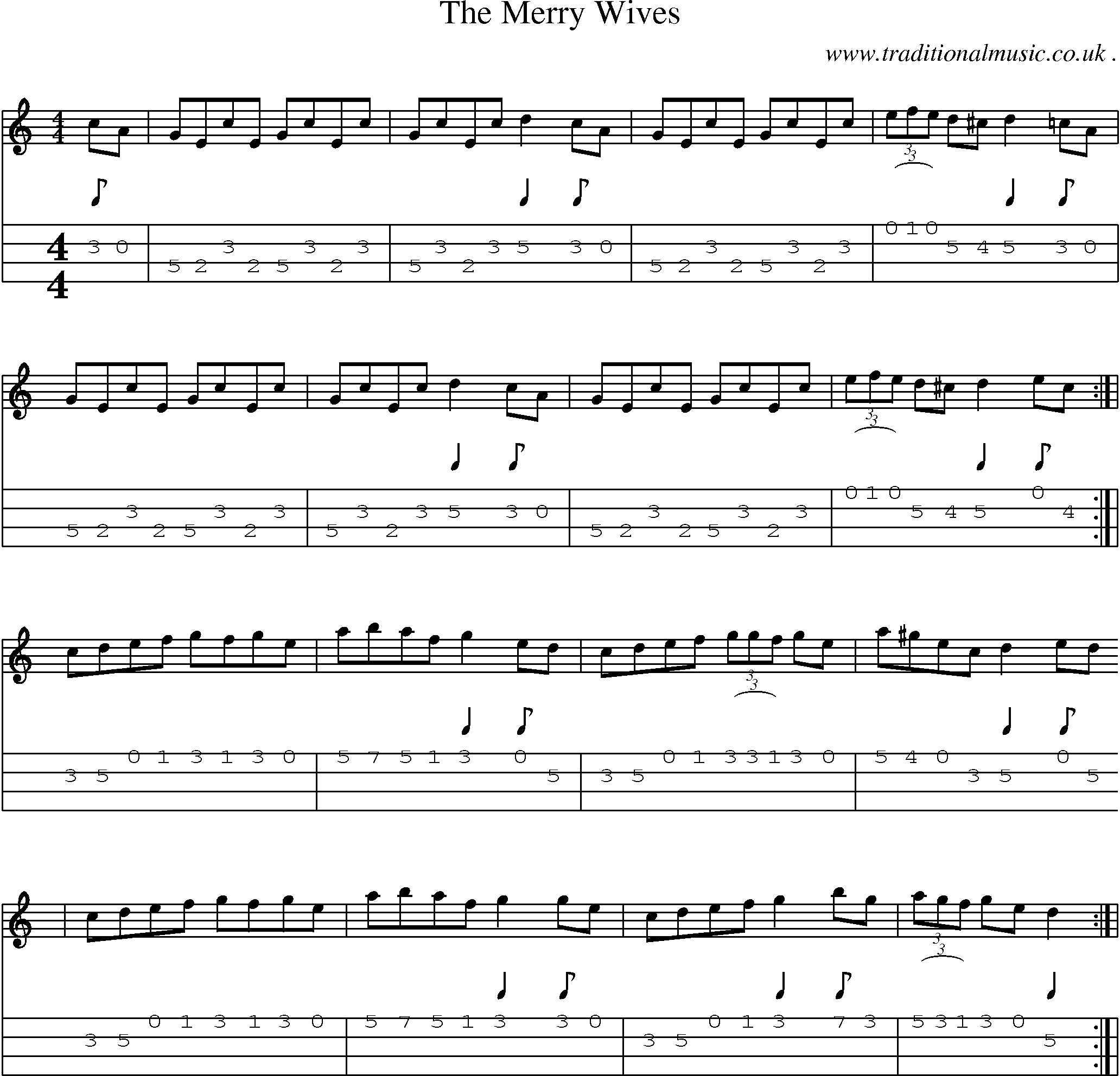 Sheet-Music and Mandolin Tabs for The Merry Wives