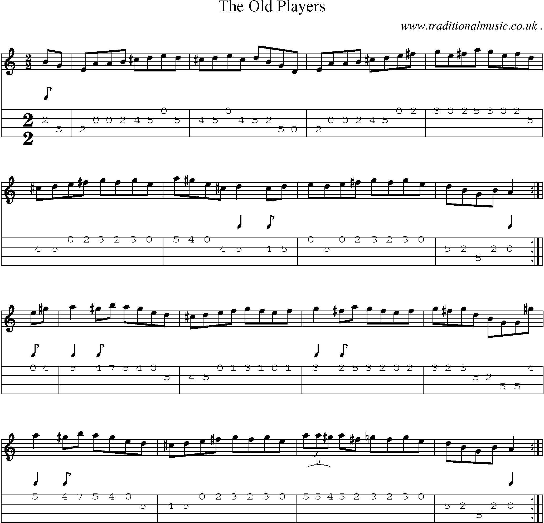 Sheet-Music and Mandolin Tabs for The Old Players