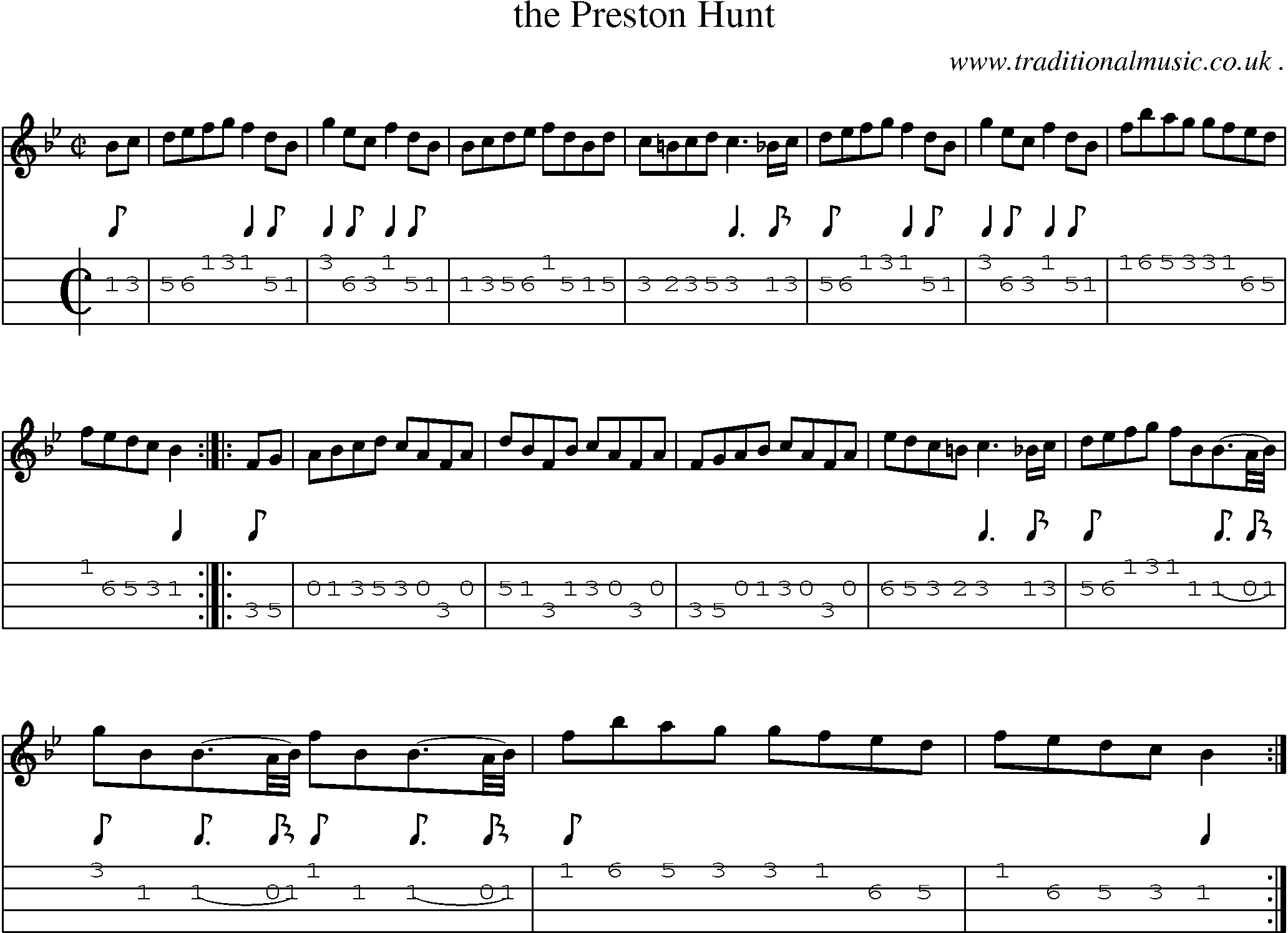 Sheet-Music and Mandolin Tabs for The Preston Hunt