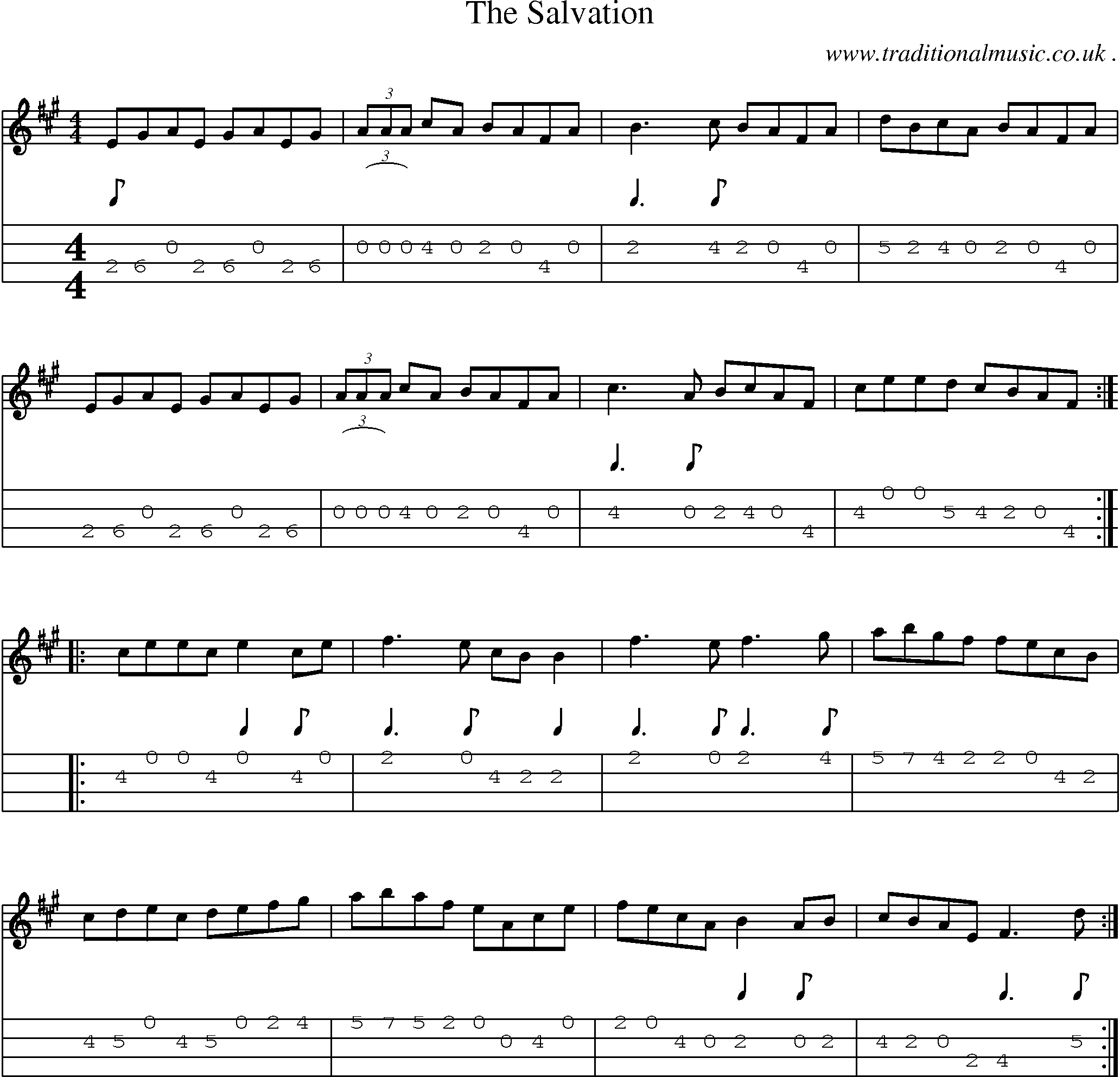 Sheet-Music and Mandolin Tabs for The Salvation