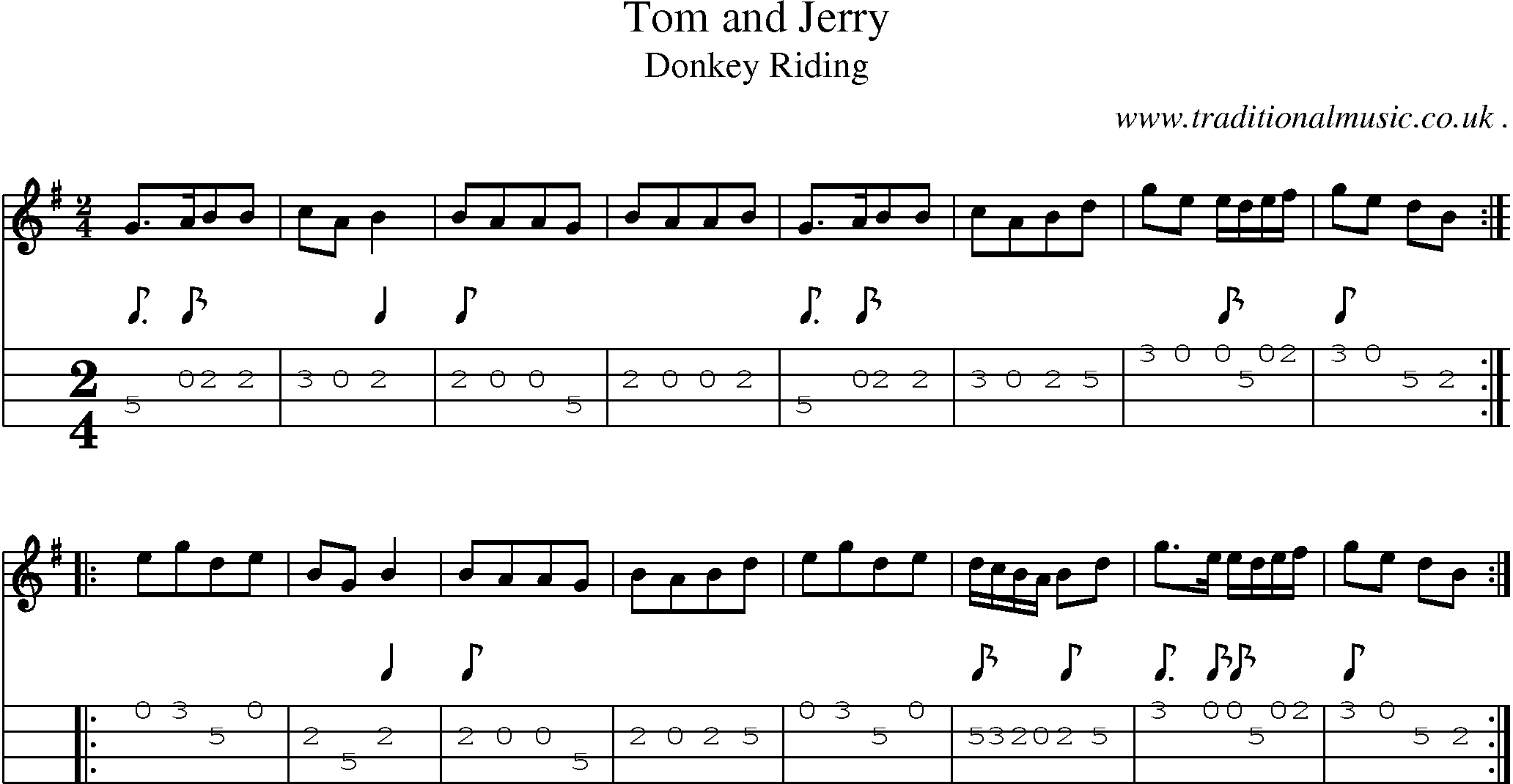 Sheet-Music and Mandolin Tabs for Tom And Jerry