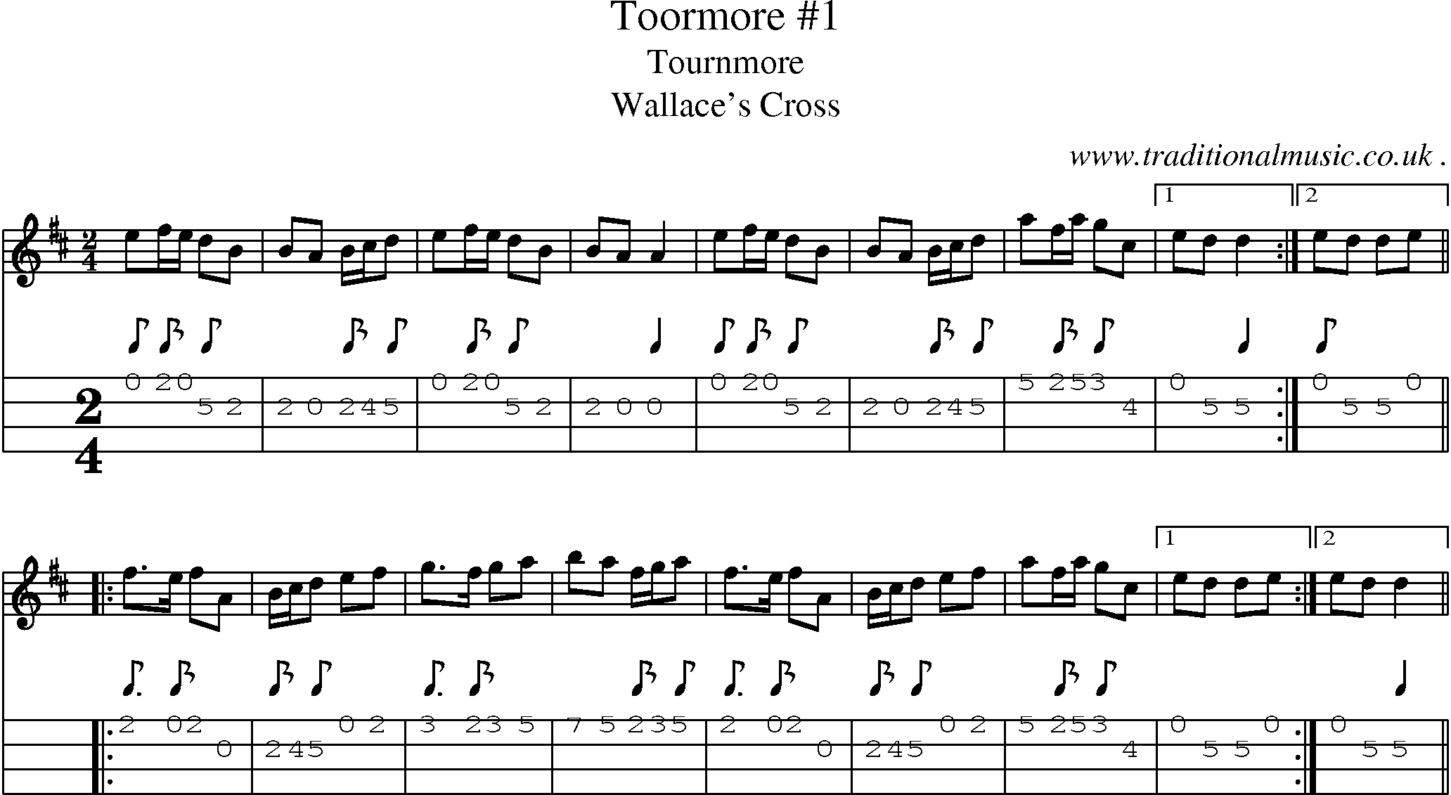 Sheet-Music and Mandolin Tabs for Toormore 1