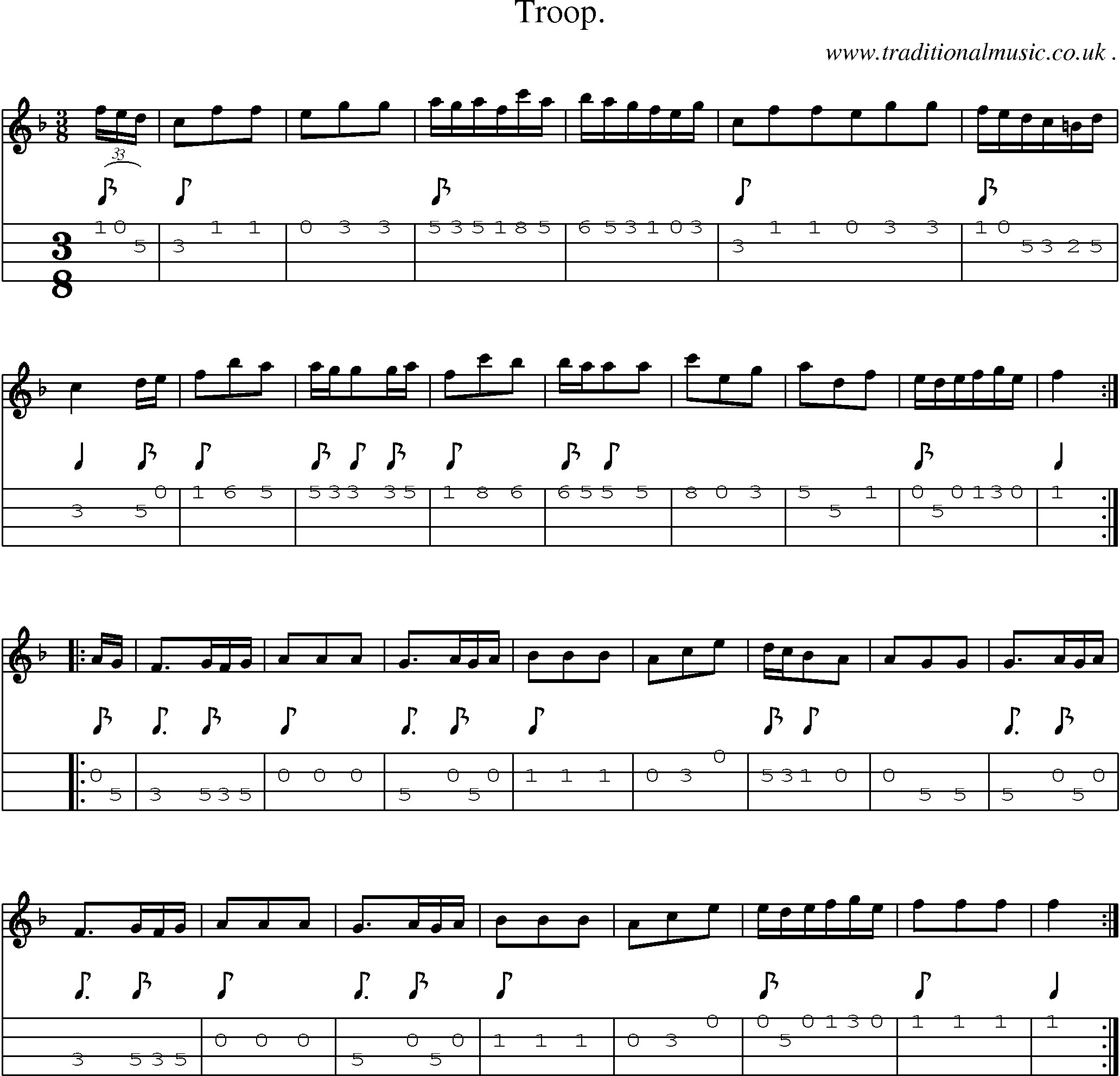 Sheet-Music and Mandolin Tabs for Troop