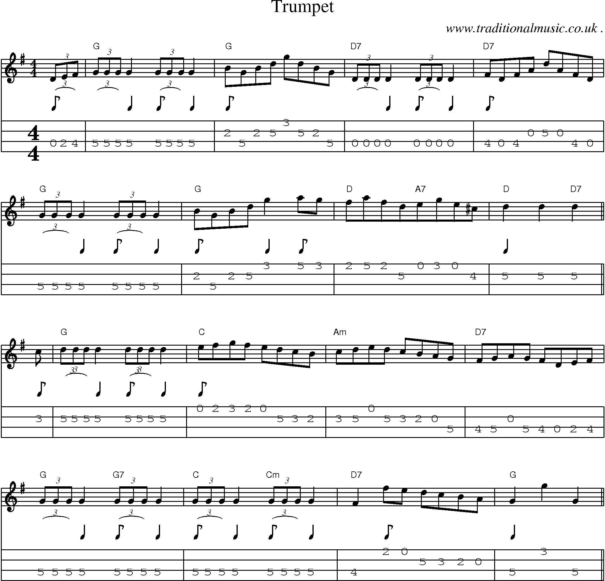 Sheet-Music and Mandolin Tabs for Trumpet