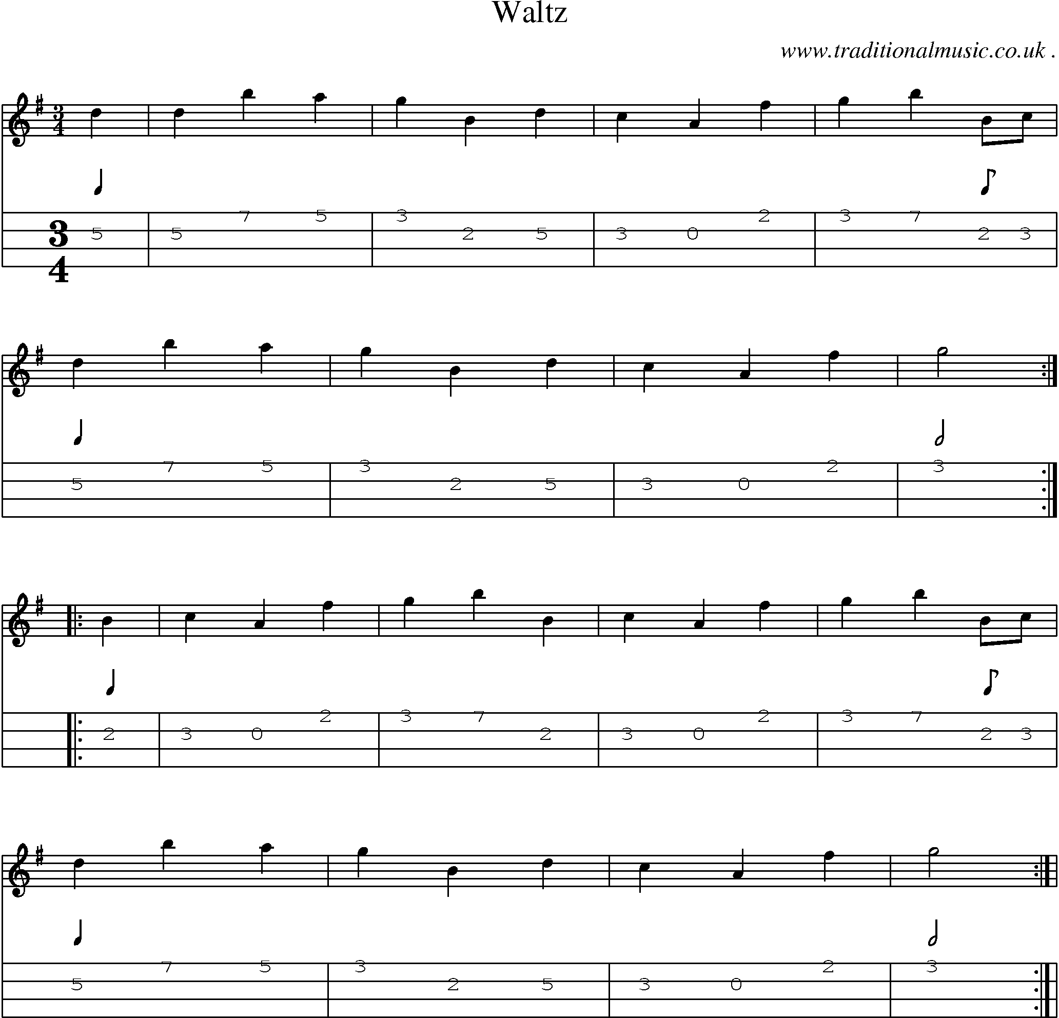 Sheet-Music and Mandolin Tabs for Waltz