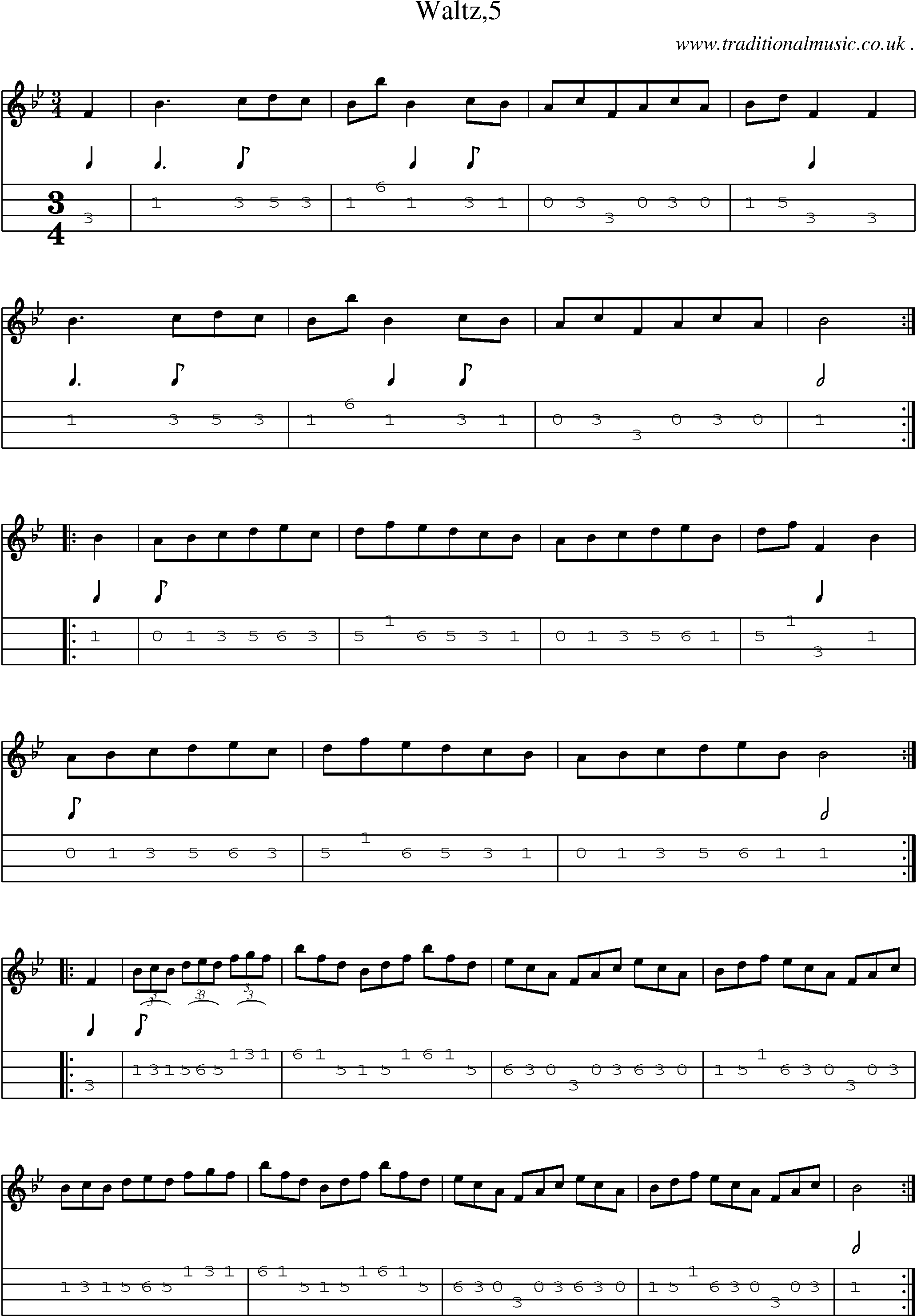 Sheet-Music and Mandolin Tabs for Waltz5