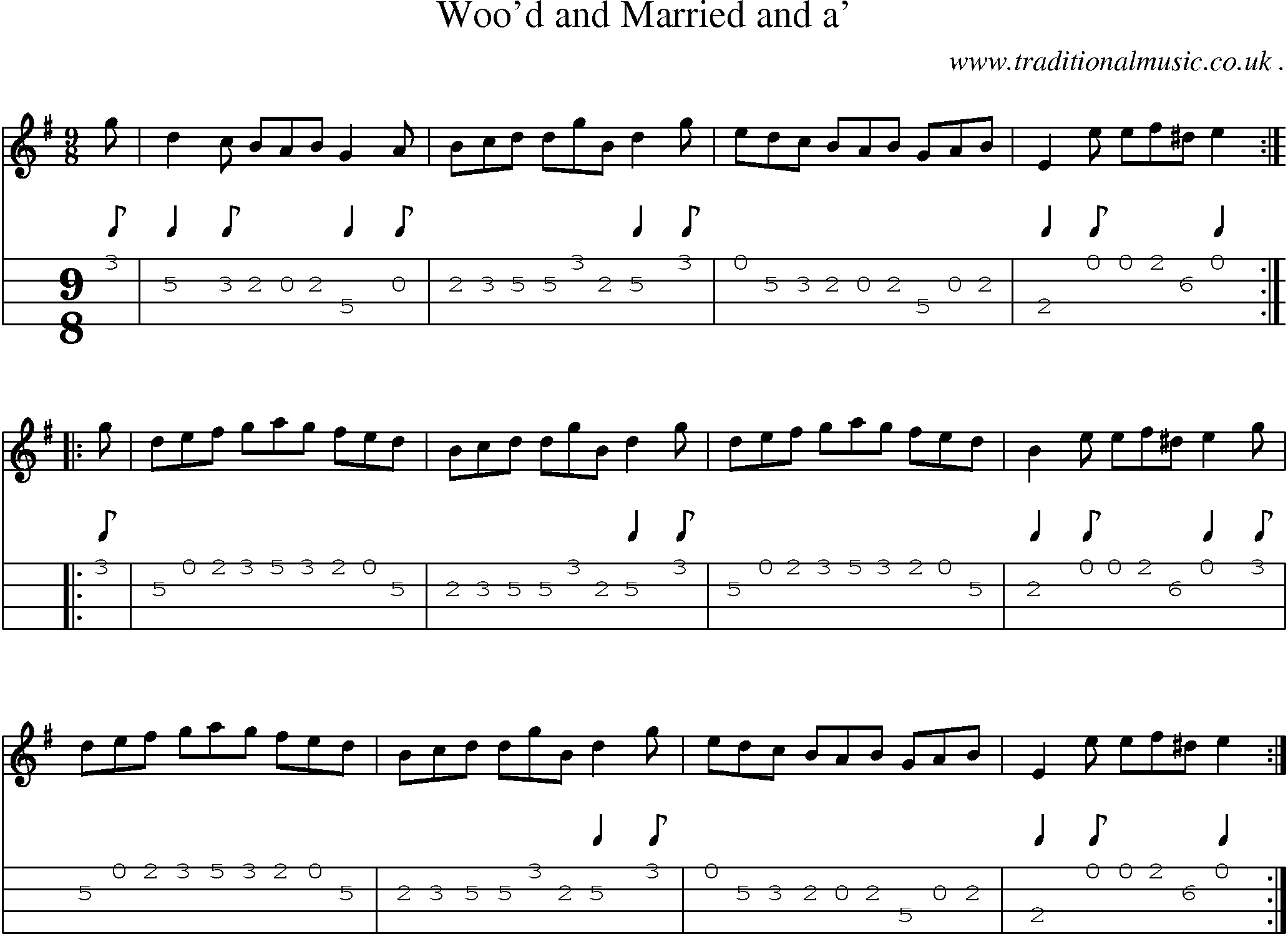 Sheet-Music and Mandolin Tabs for Wood And Married And A
