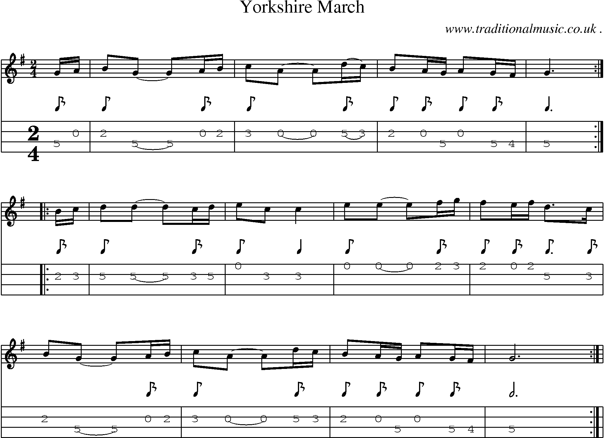 Sheet-Music and Mandolin Tabs for Yorkshire March