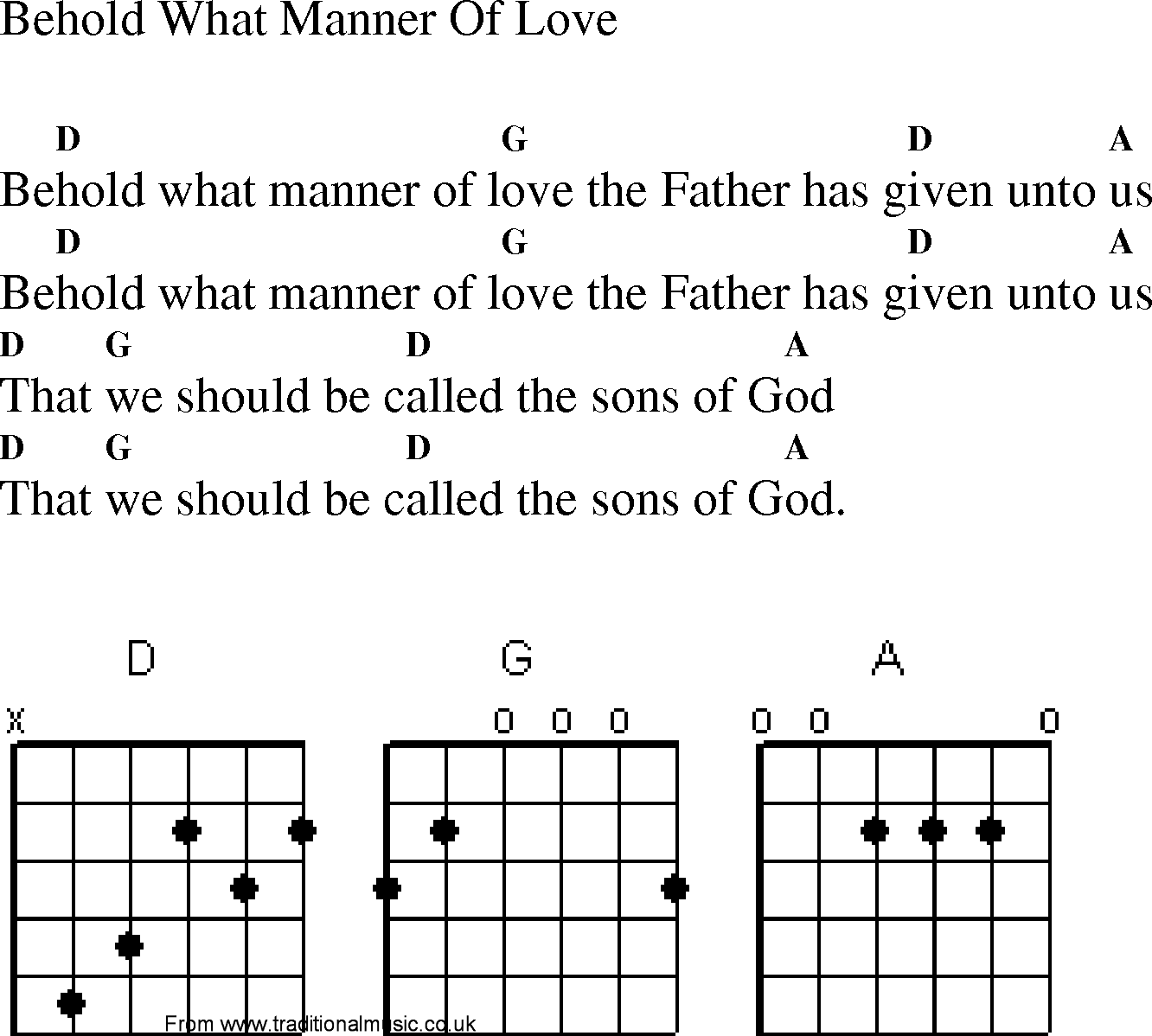 Gospel Song: behold_what_manner_of_love, lyrics and chords.